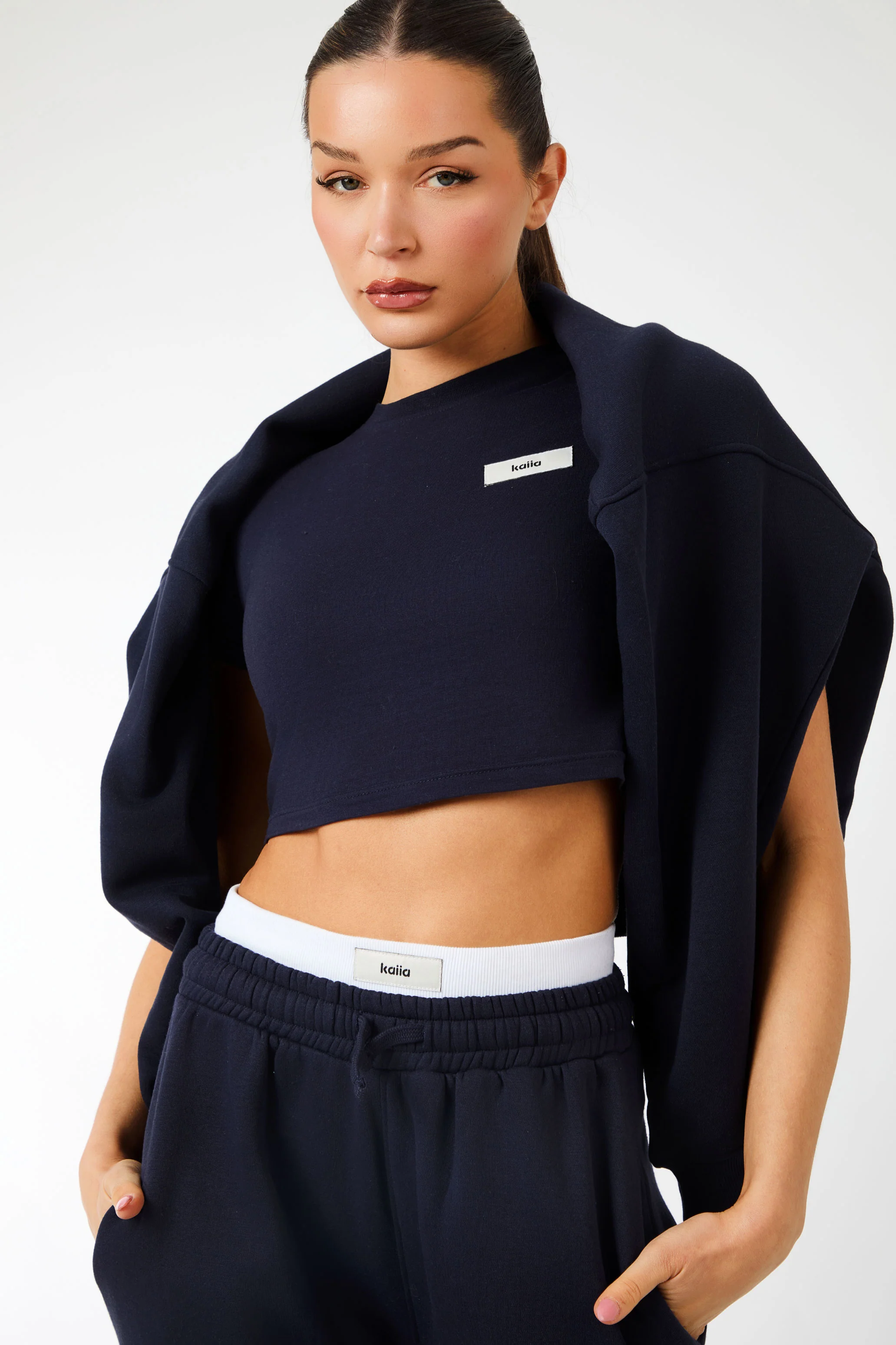 Kaiia Label Logo Baby Tee Navy - Image 8