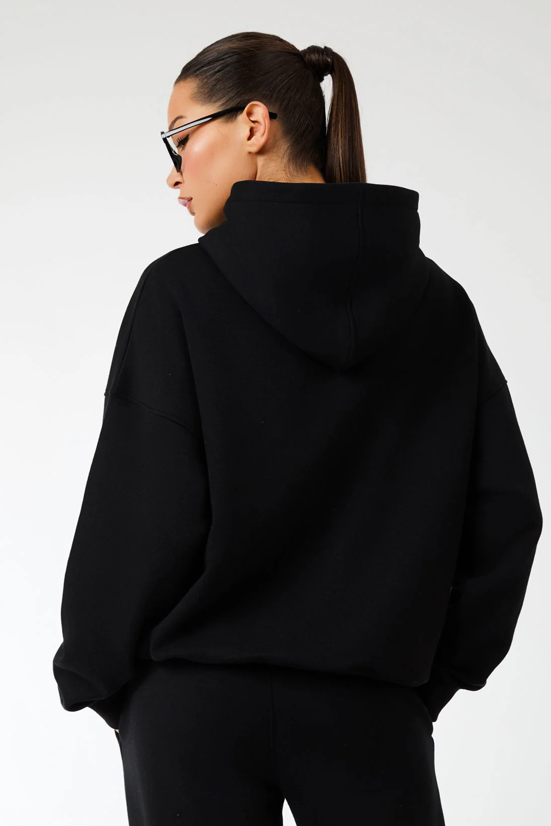 Kaiia Label Logo Oversized Hoodie Black - Image 5