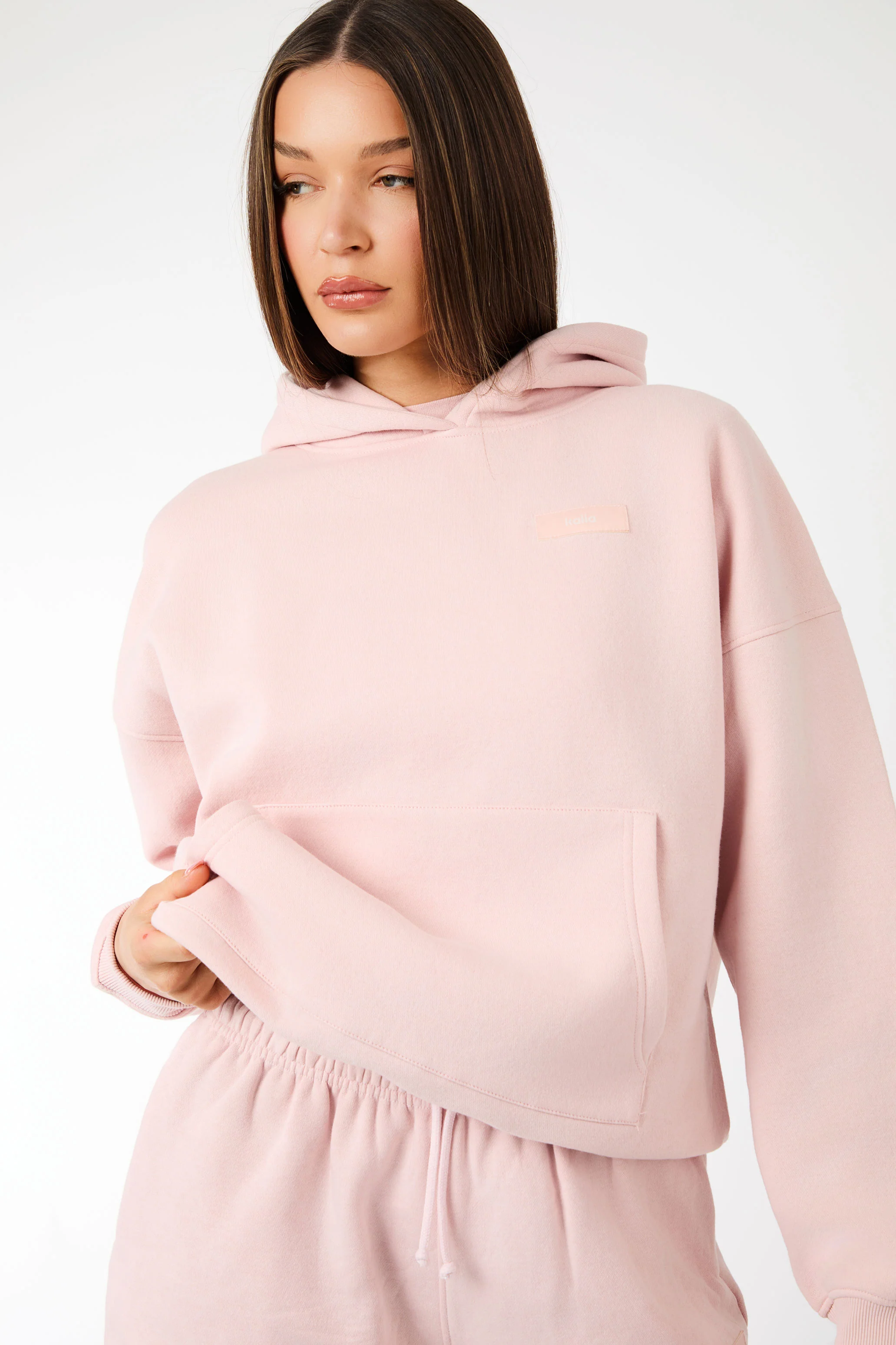 Kaiia Label Logo Oversized Hoodie Dusty Pink - Image 4