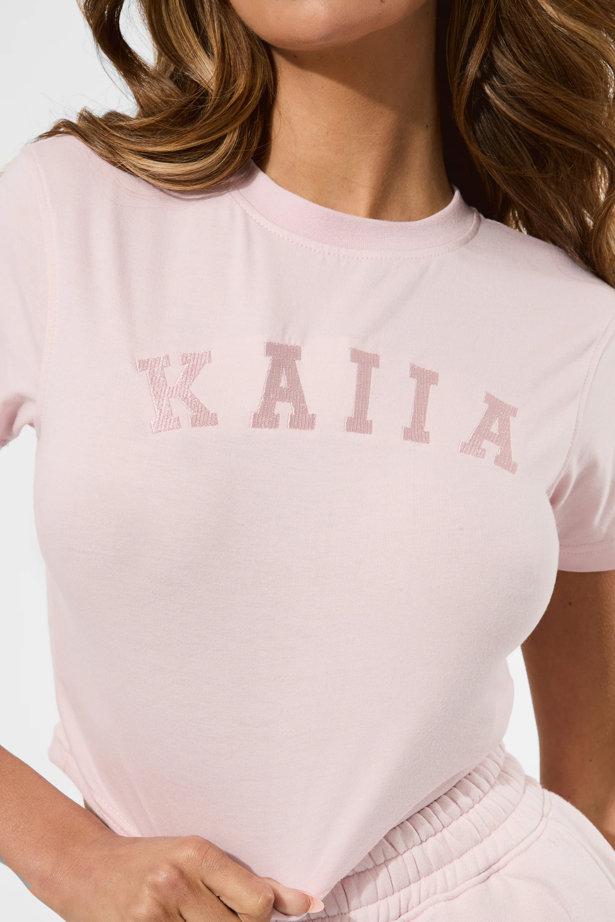 Kaiia Logo Baby Tee Pink Chai - Image 2
