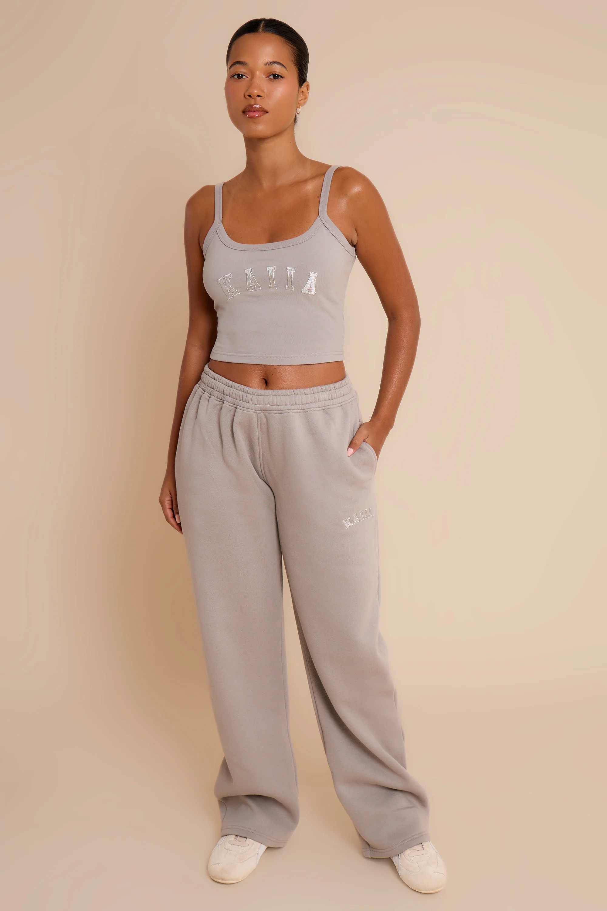 Kaiia Logo Cami Top Smoke Grey - Image 3