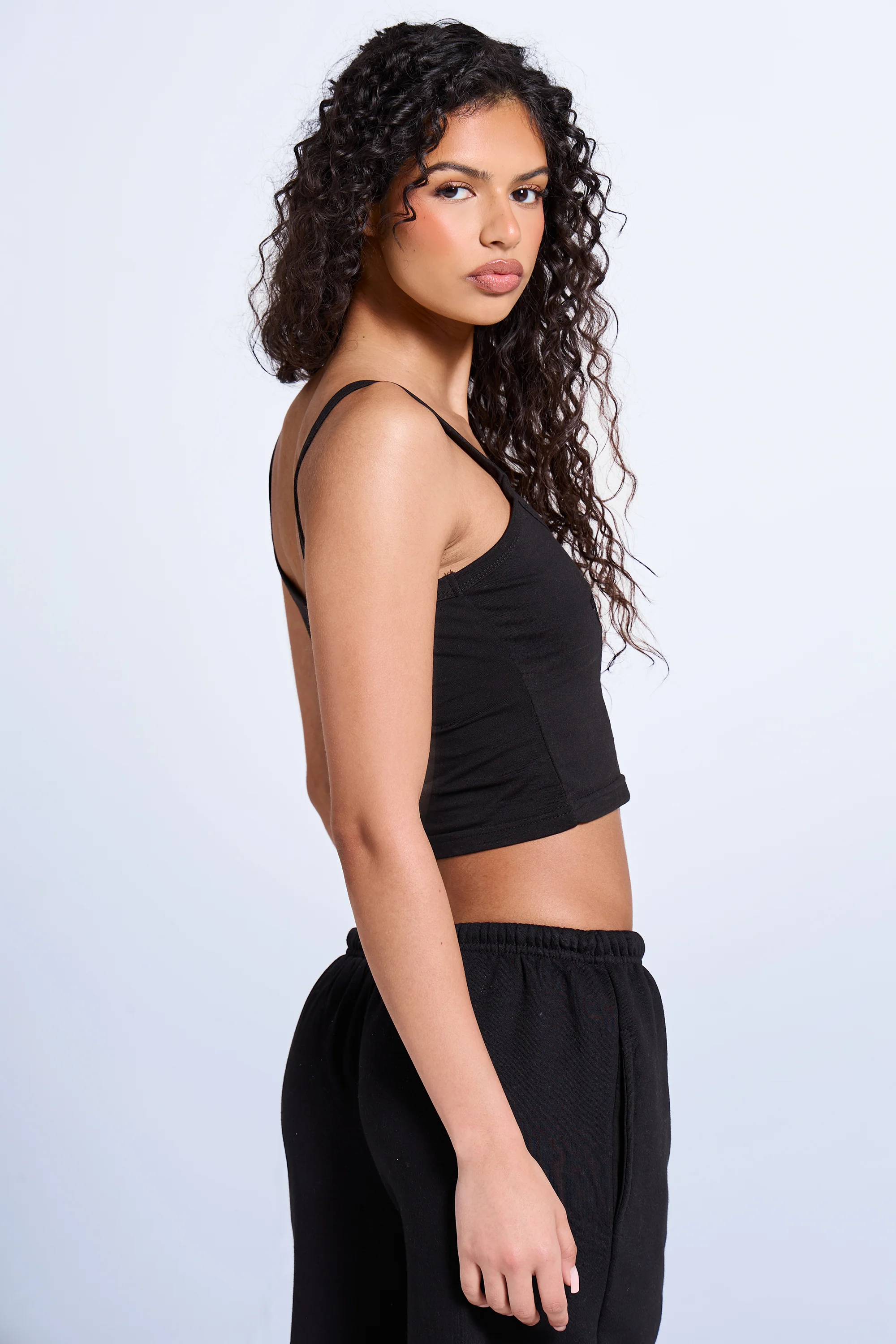 Kaiia Logo Cami Vest Top Black - Image 4