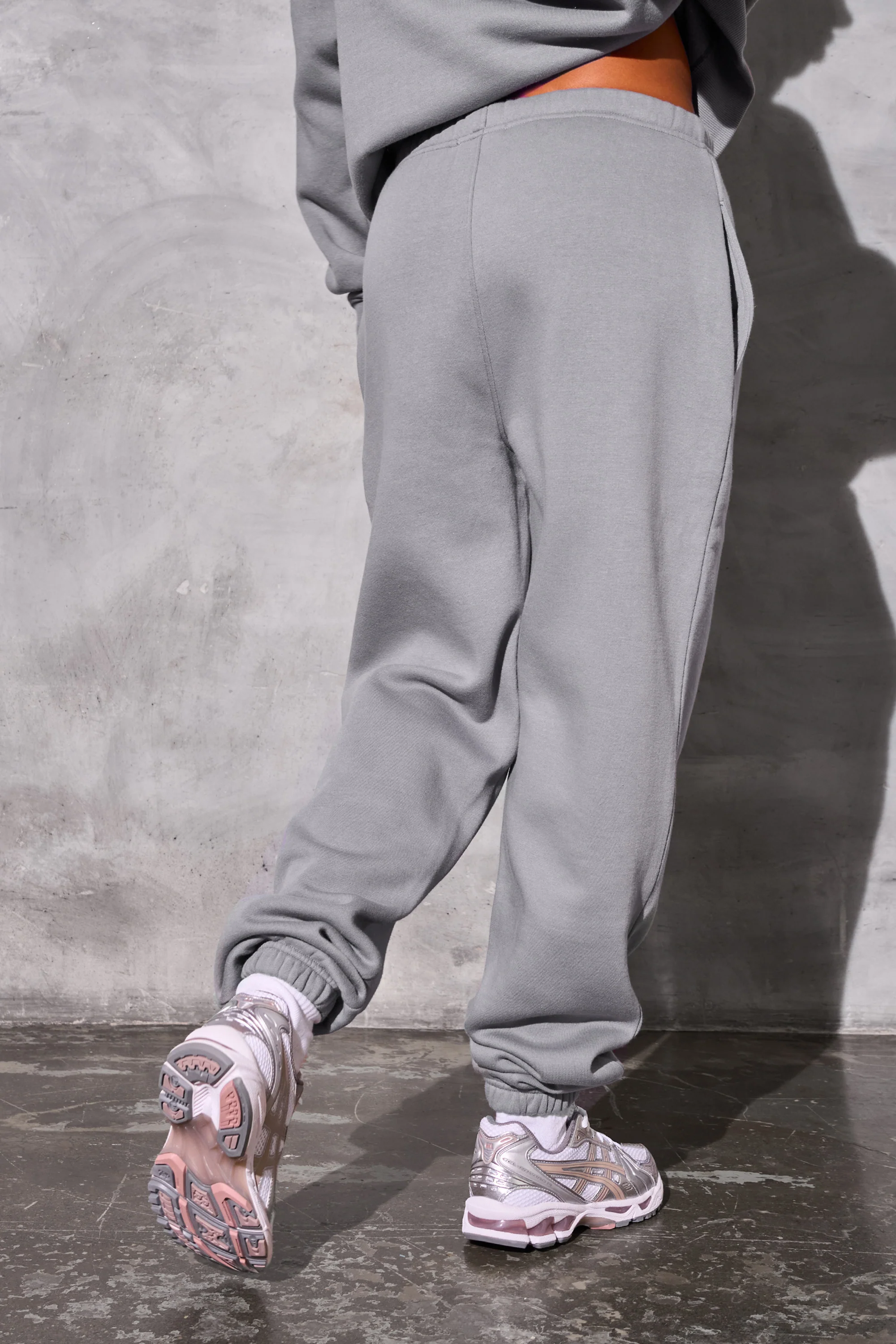 Kaiia Logo Cuffed Joggers Dove Grey - Image 3
