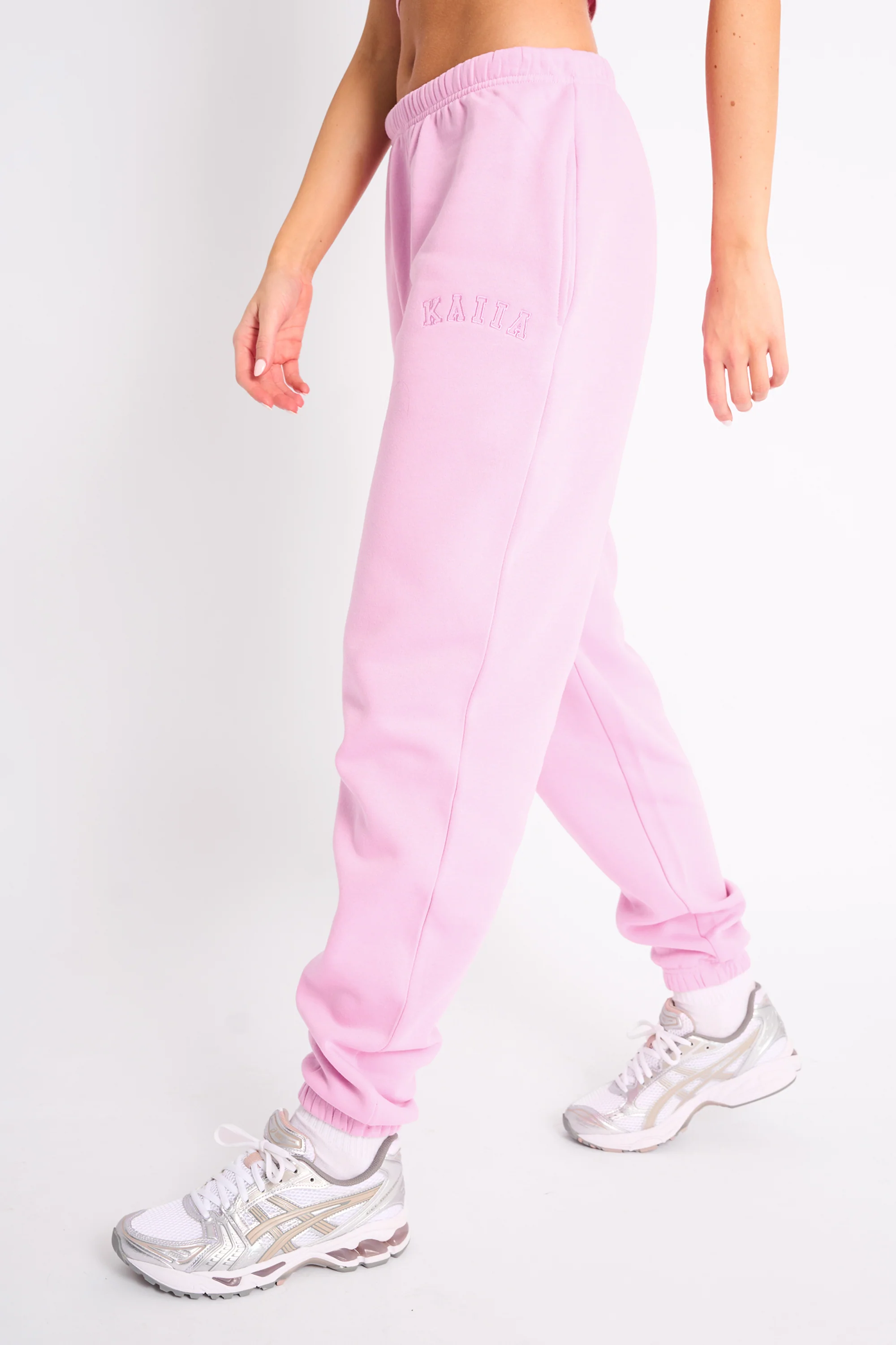 Kaiia Logo Cuffed Joggers Candy Pink - Image 2