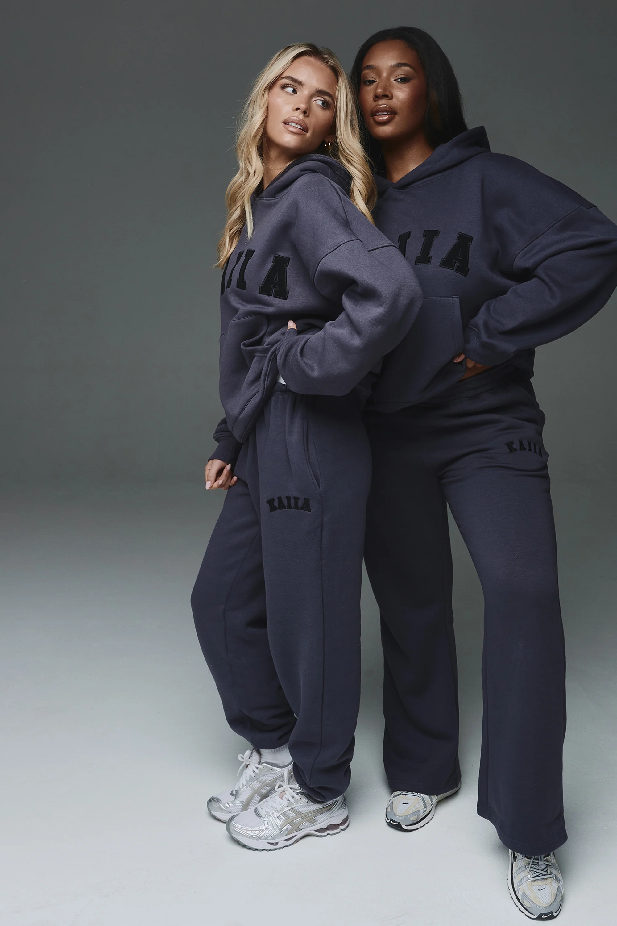 Kaiia Logo Cuffed Joggers Dark Grey - Image 7