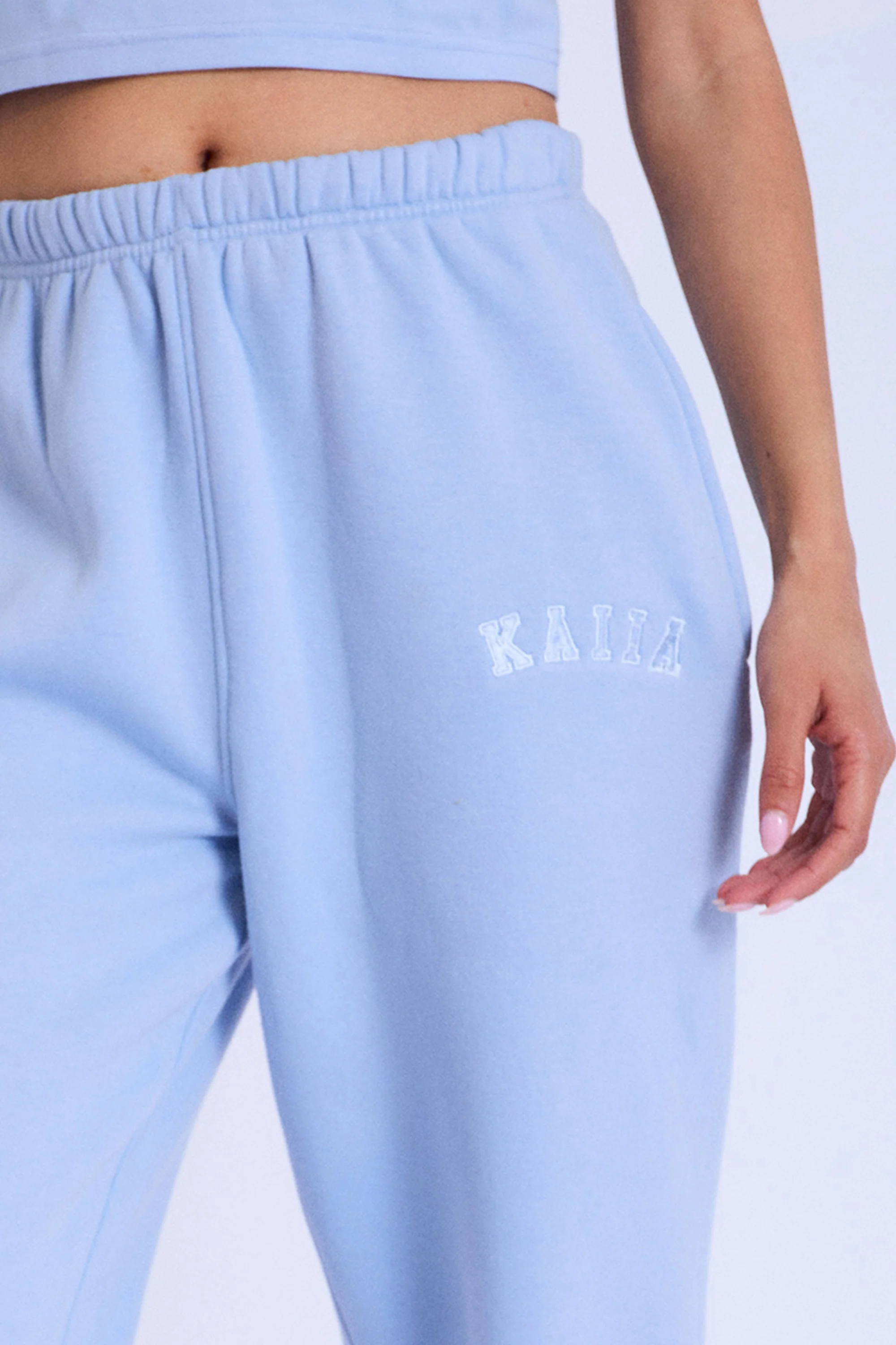 Kaiia Logo Cuffed Joggers Light Blue - Image 4