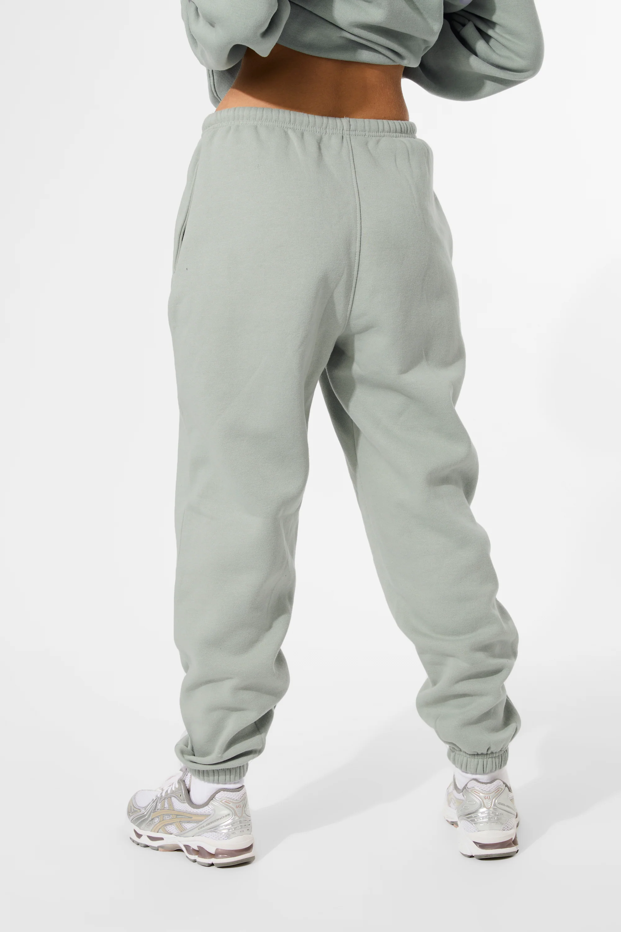 Kaiia Logo Cuffed Joggers Sage Green - Image 7