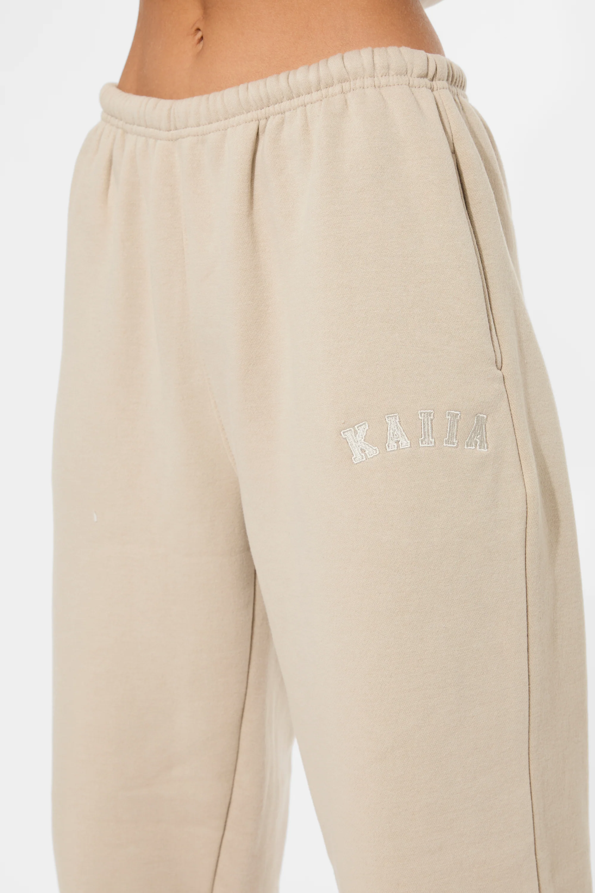 Kaiia Logo Cuffed Joggers Stone - Image 6