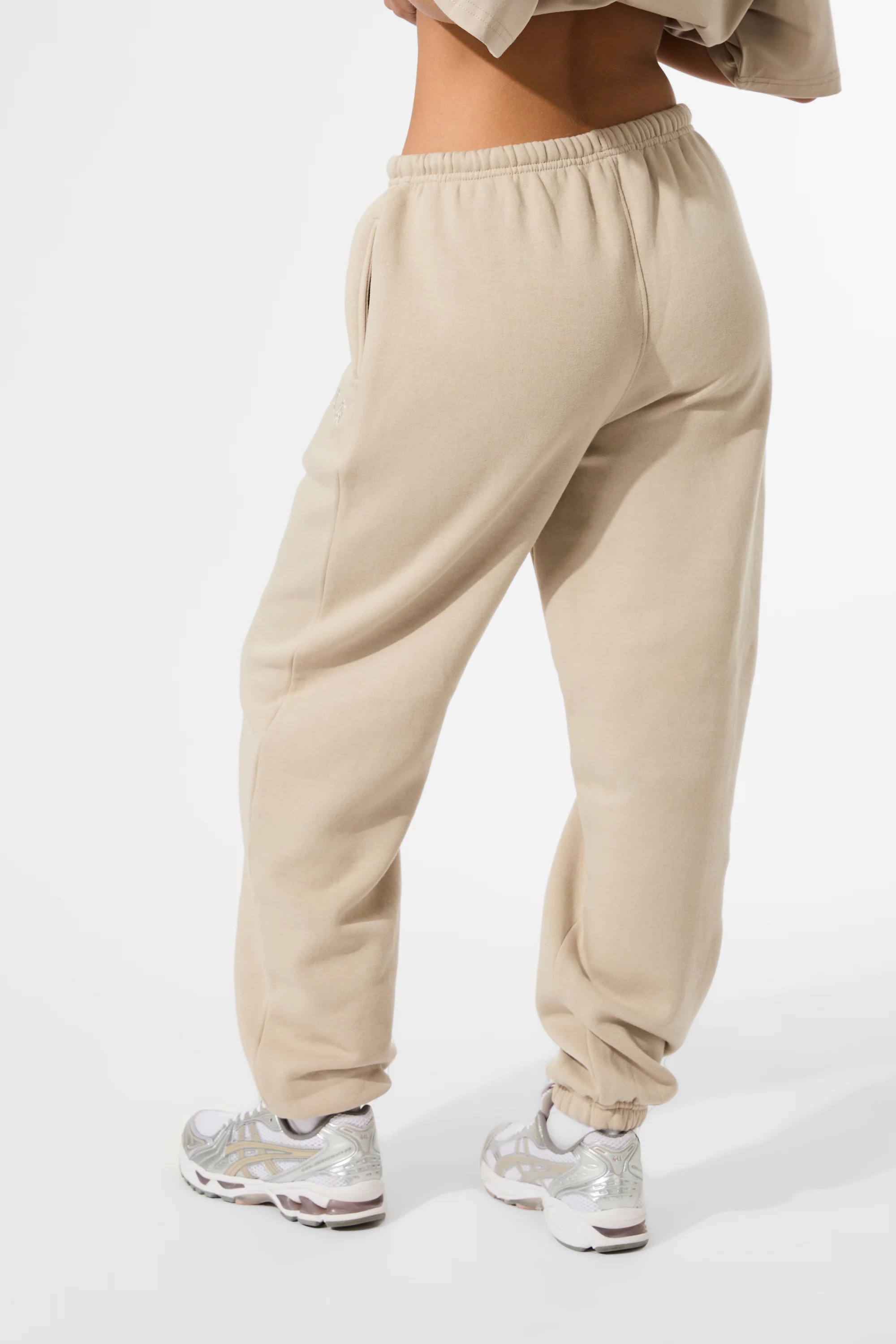 Kaiia Logo Cuffed Joggers Stone - Image 8