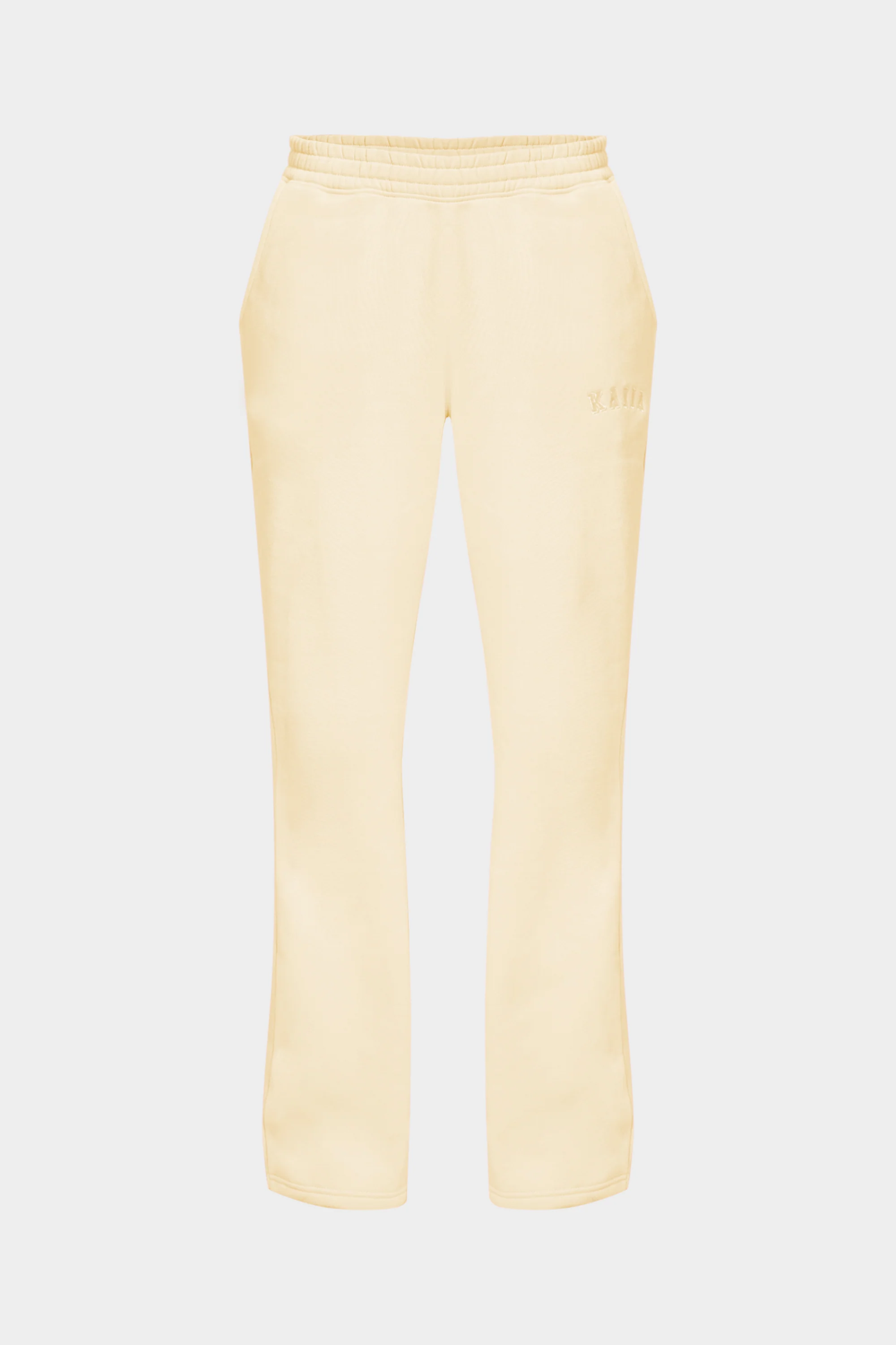 Kaiia Logo Flared Wide Leg Joggers Lemon - Image 14