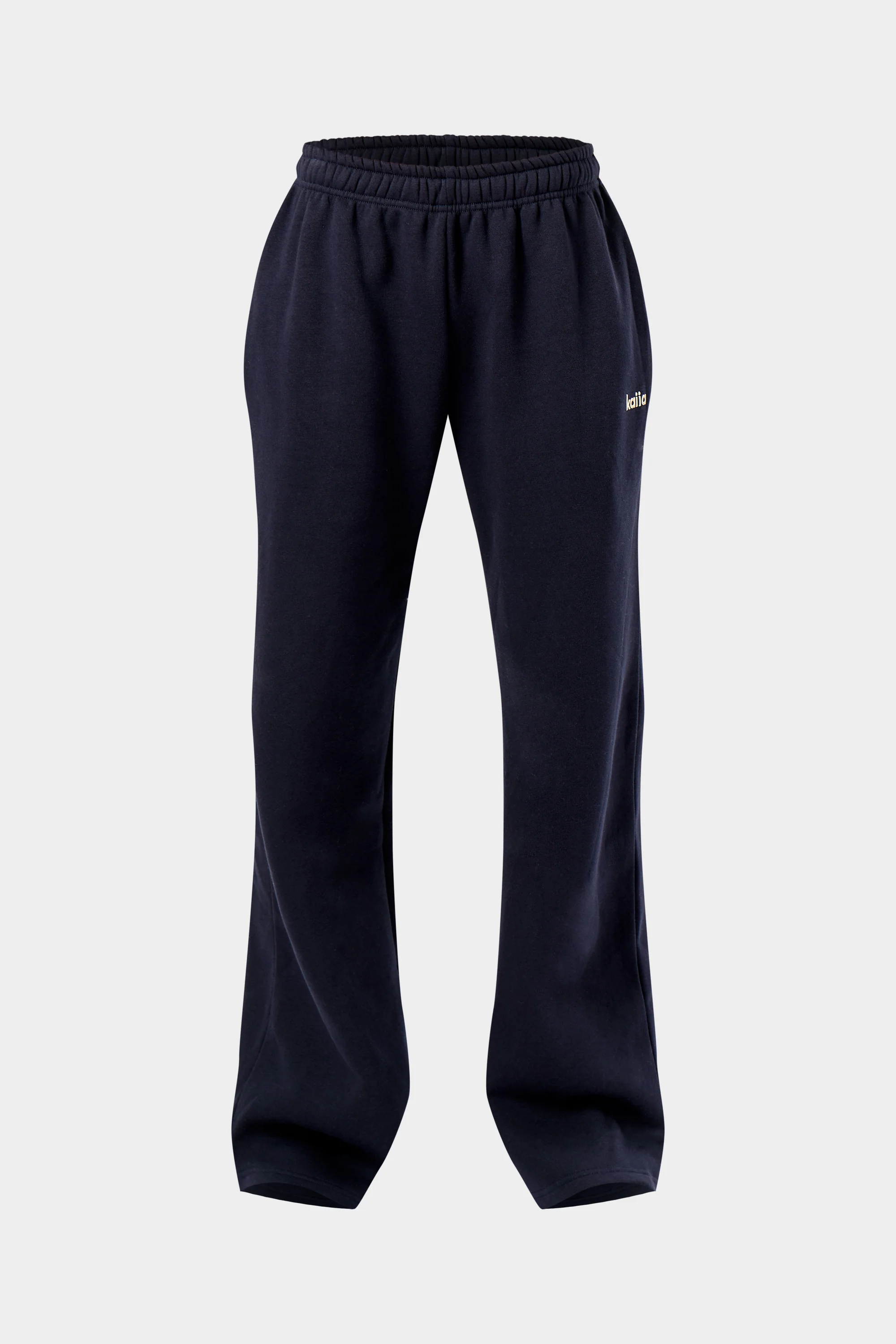 Kaiia Chrome Logo Mid Rise Wide Leg Joggers Navy - Image 5