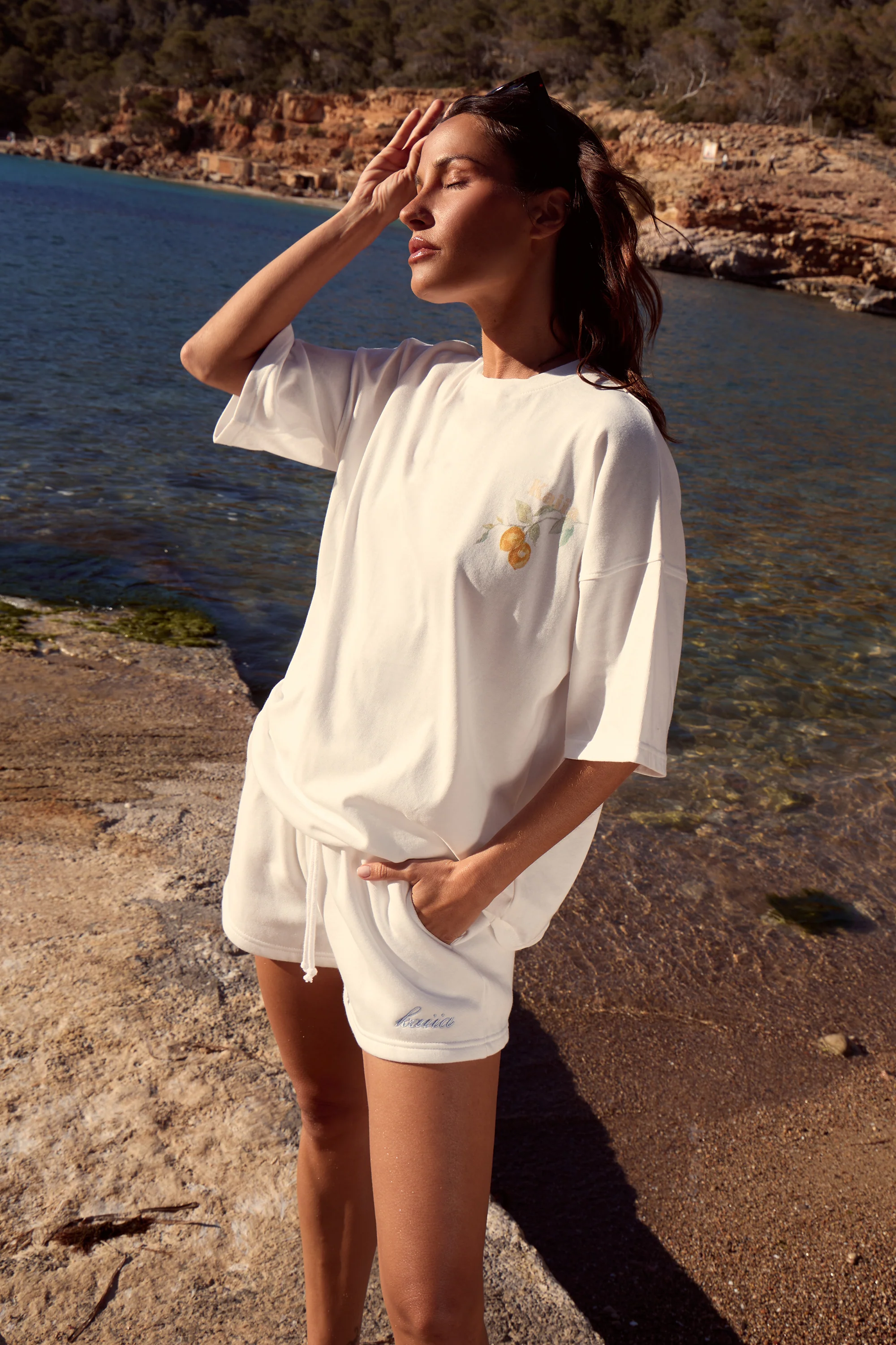 Kaiia Logo Mini Shorts White - Image 3