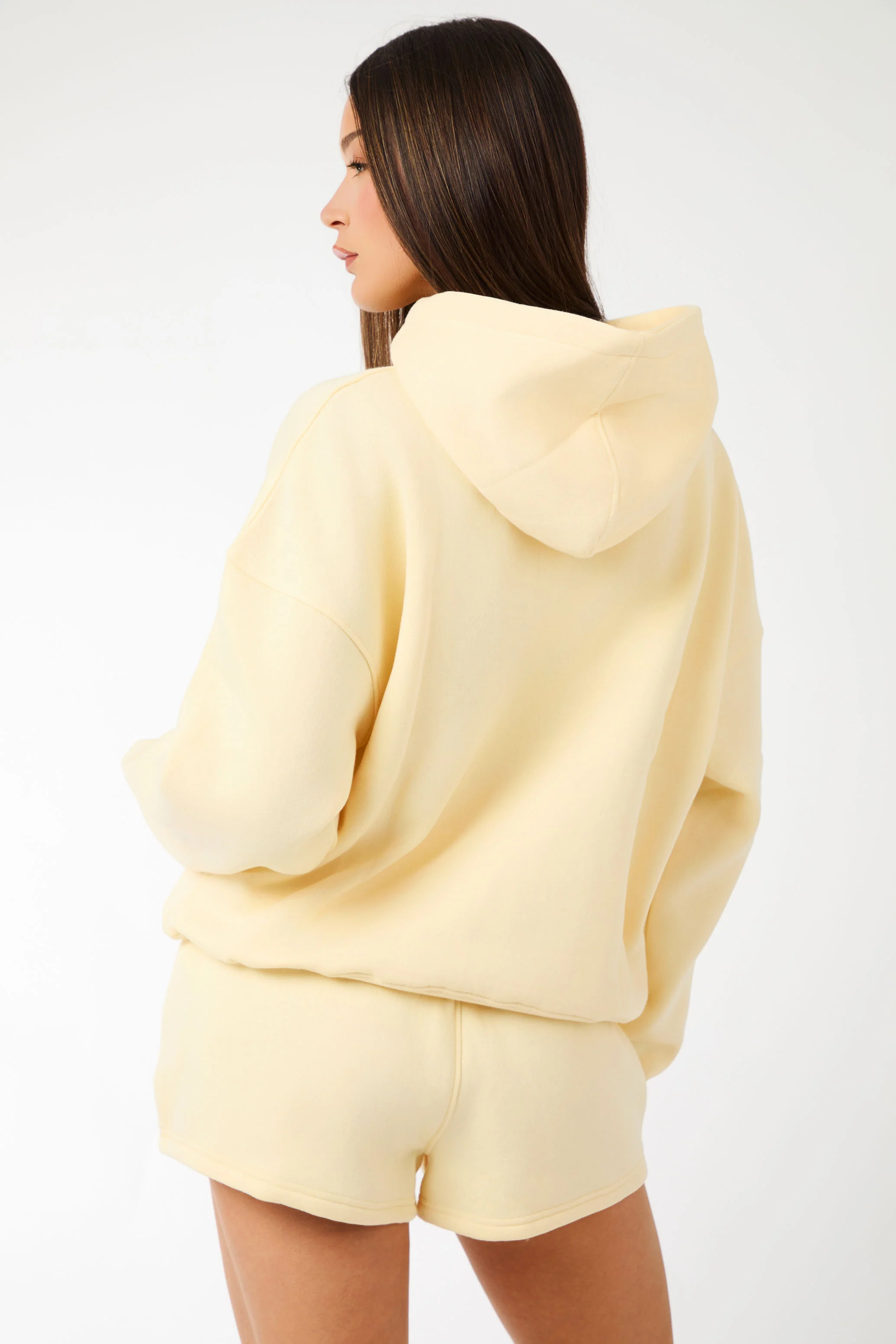 Kaiia Logo Mini Sweat Shorts Soft Yellow & Grey - Image 3