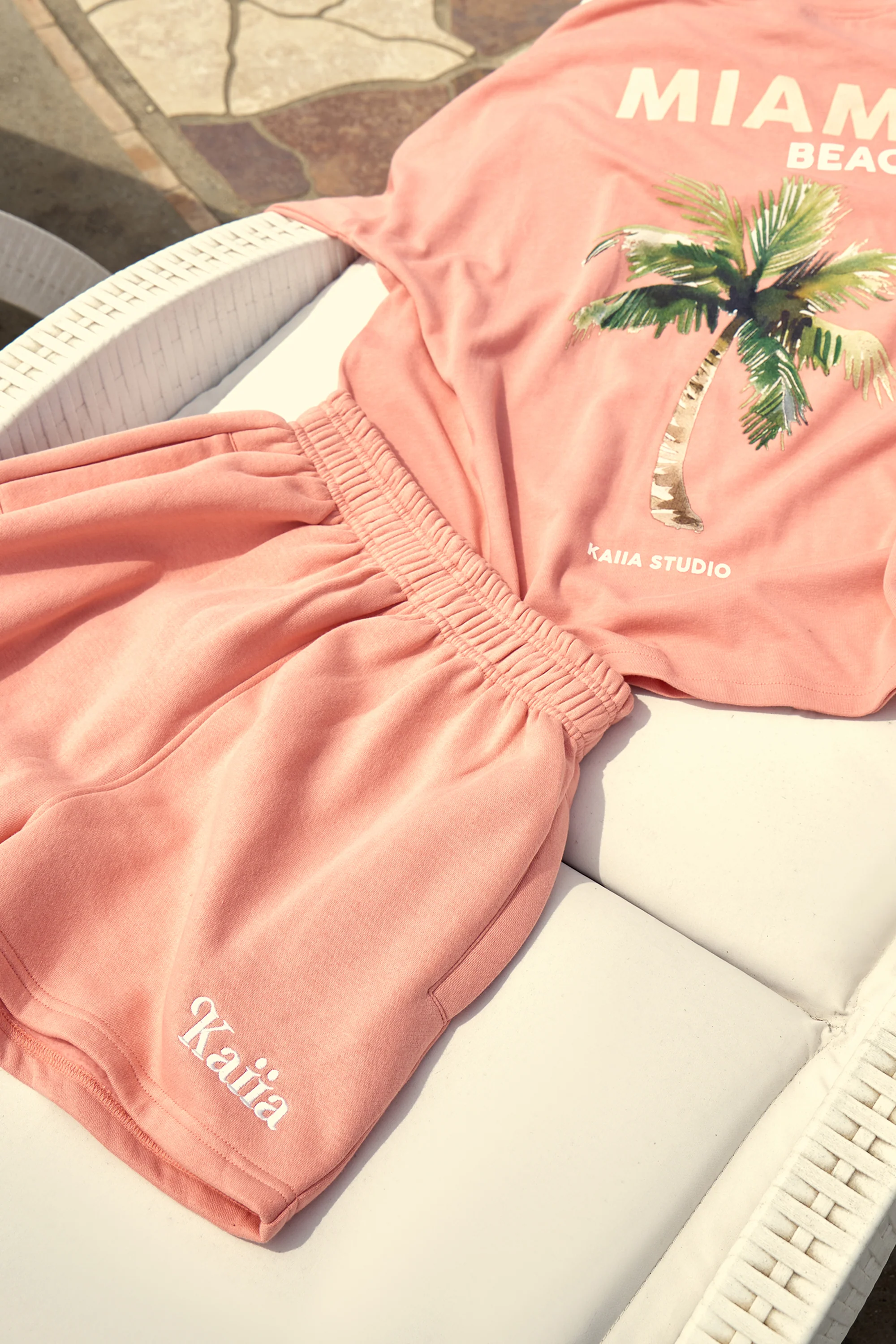 Kaiia Logo Mini Sweat Shorts Tangerine - Image 10