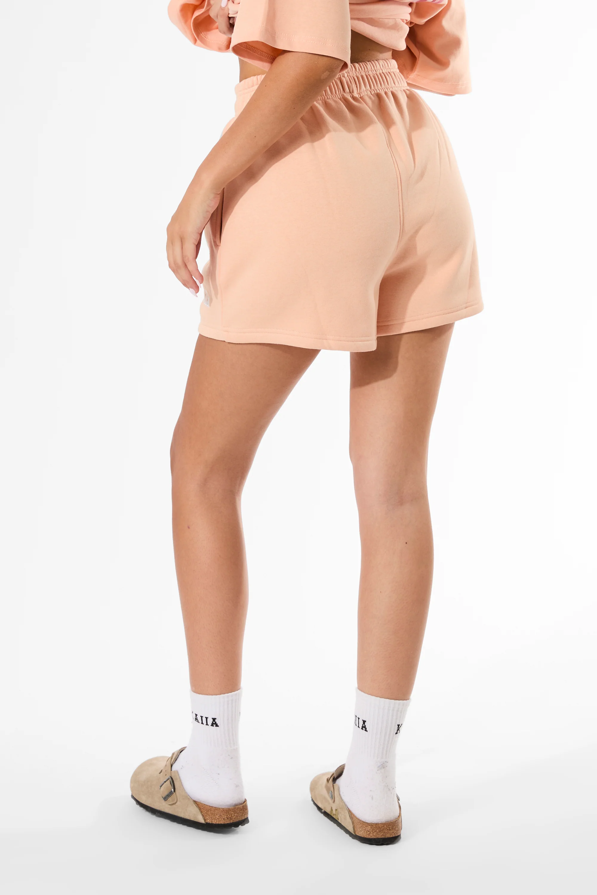 Kaiia Logo Mini Sweat Shorts Tangerine - Image 7