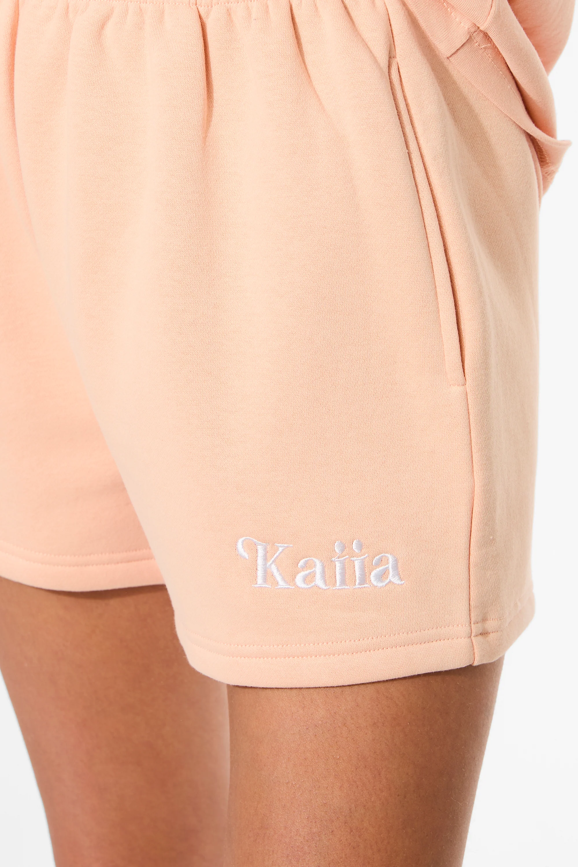 Kaiia Logo Mini Sweat Shorts Tangerine - Image 9