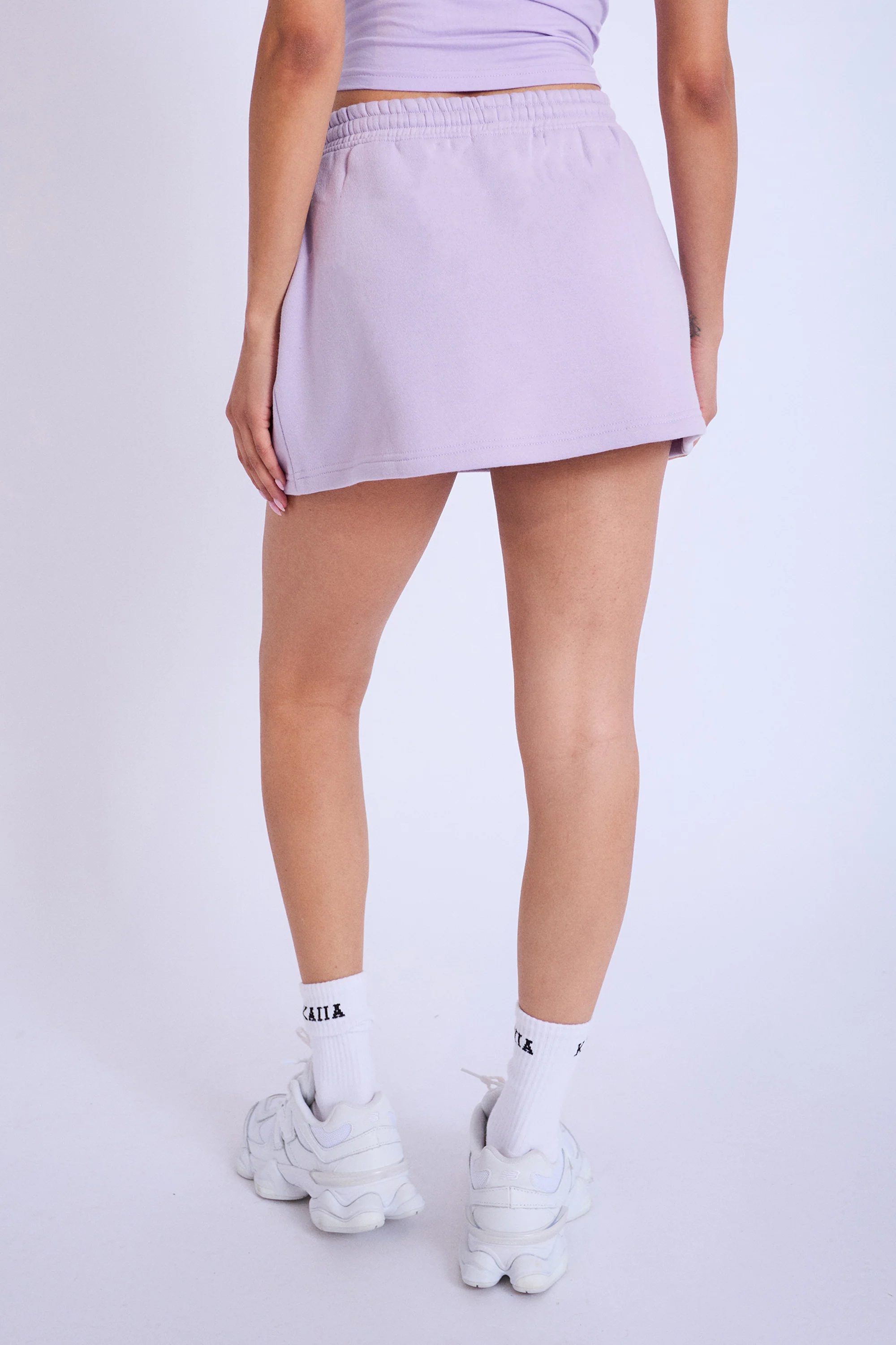 Kaiia Logo Mini Sweat Skirt Lilac - Image 4