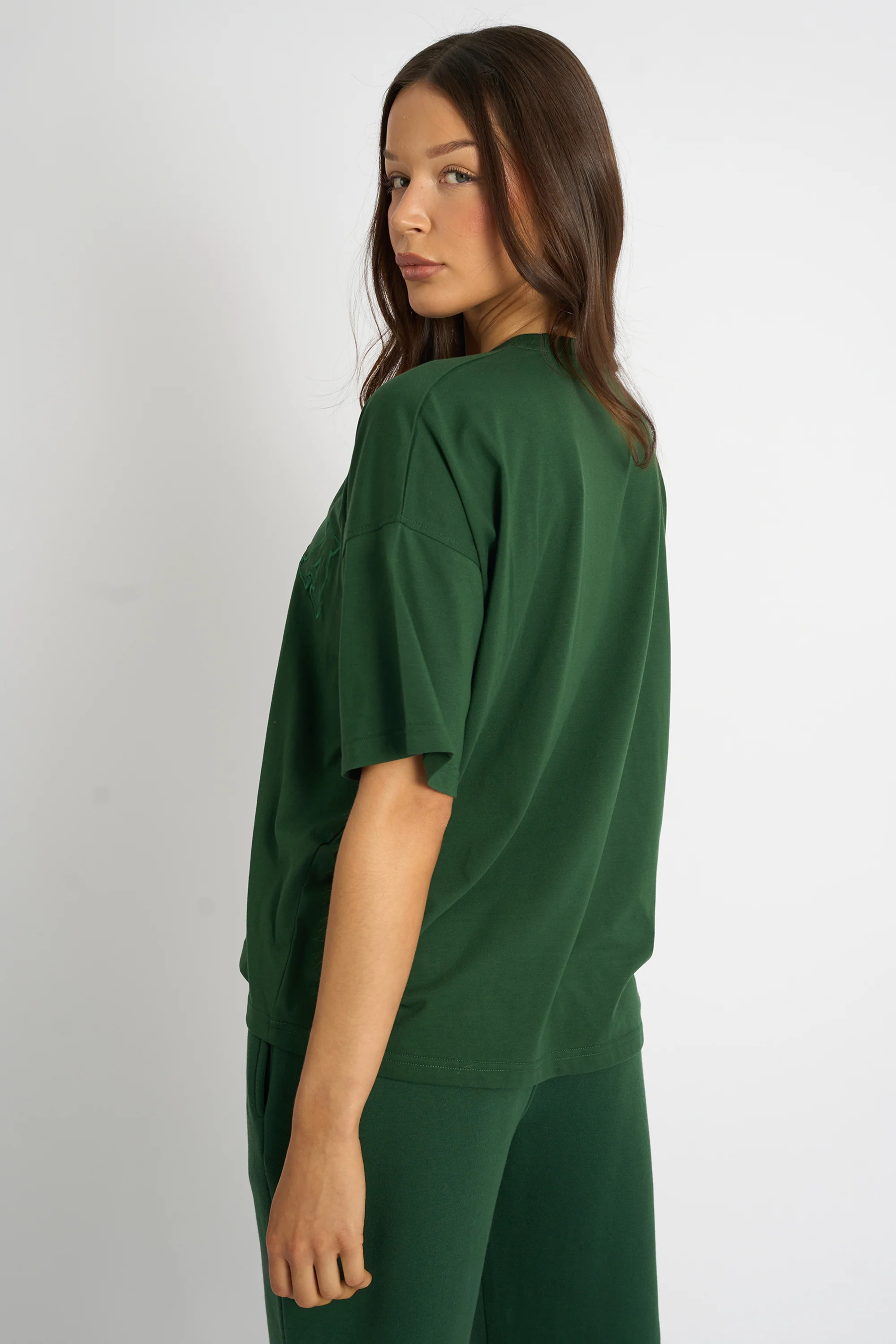 Kaiia Logo Oversized T-Shirt Forest Green - Image 2
