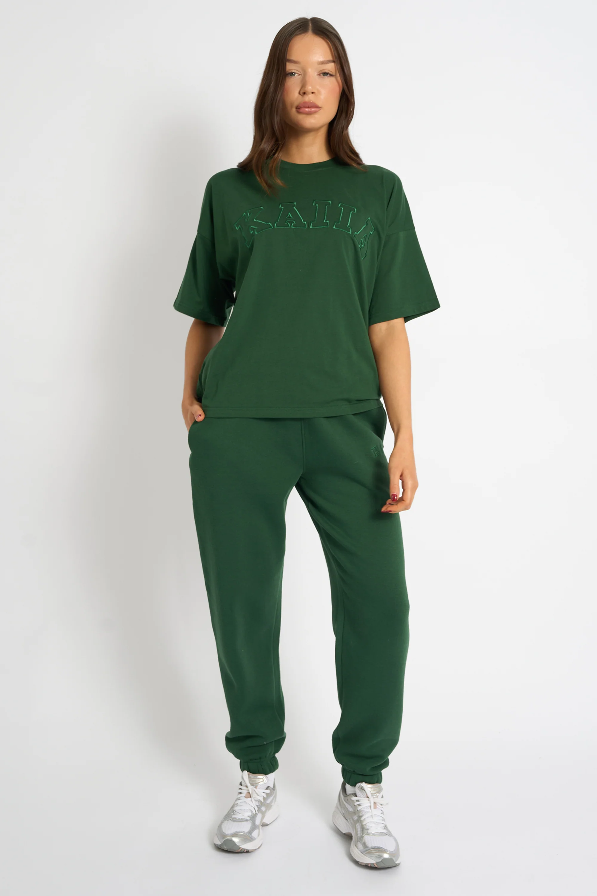 Kaiia Logo Oversized T-Shirt Forest Green - Image 3