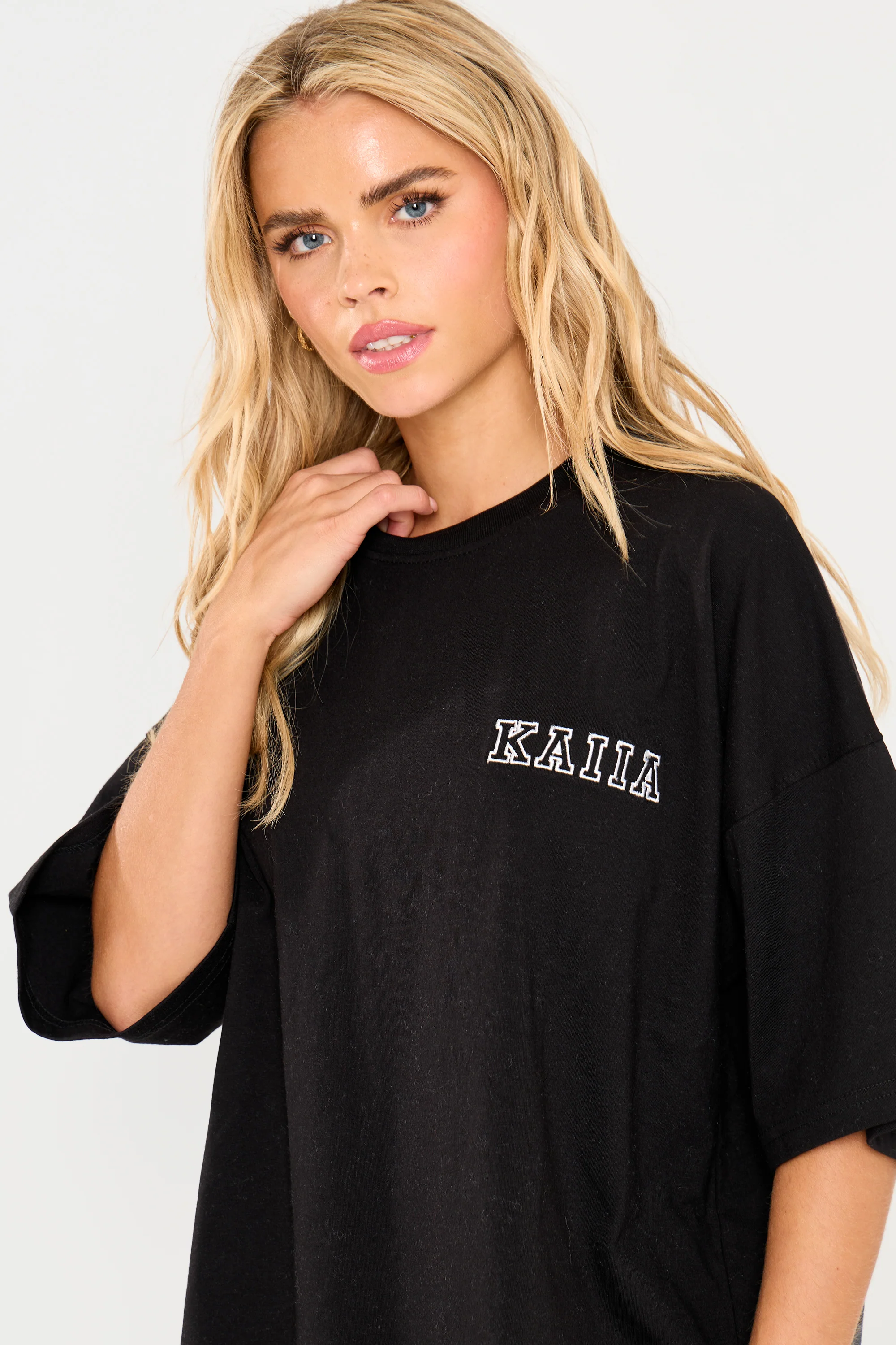 Kaiia Logo Oversized T-shirt in Black - Image 6