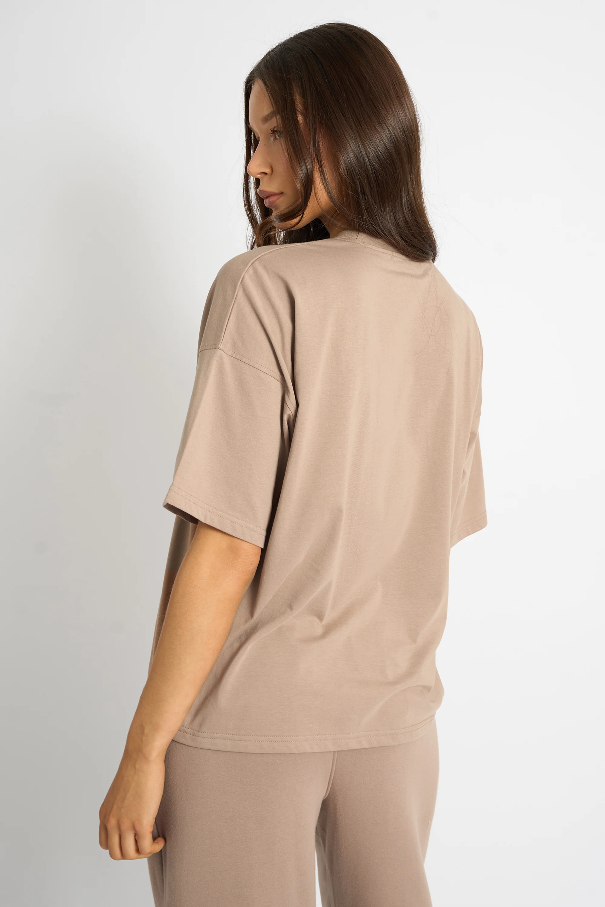 Kaiia Logo Oversized T-Shirt Latte - Image 3