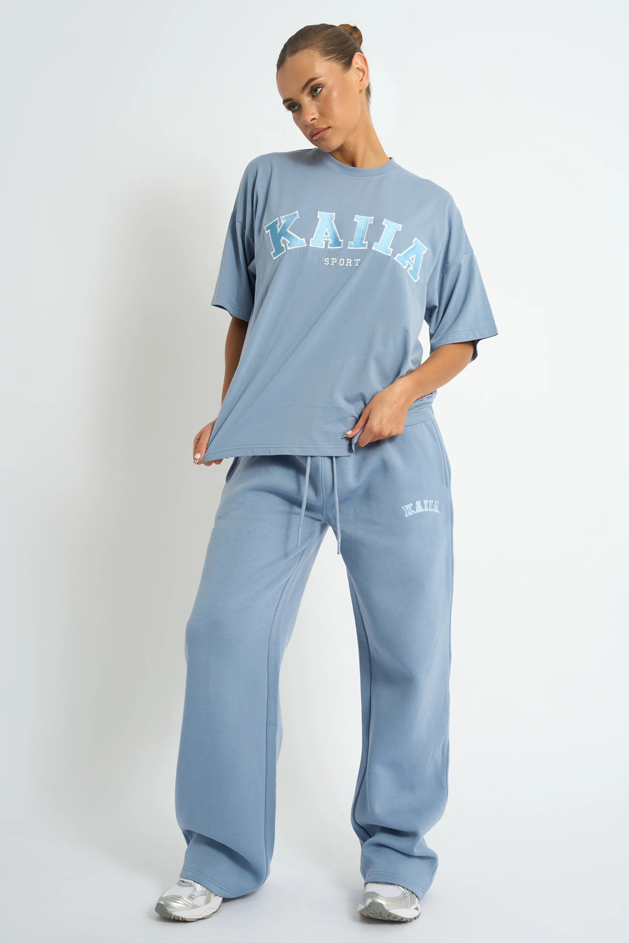 Kaiia Logo Oversized T-shirt Vintage Blue - Image 3
