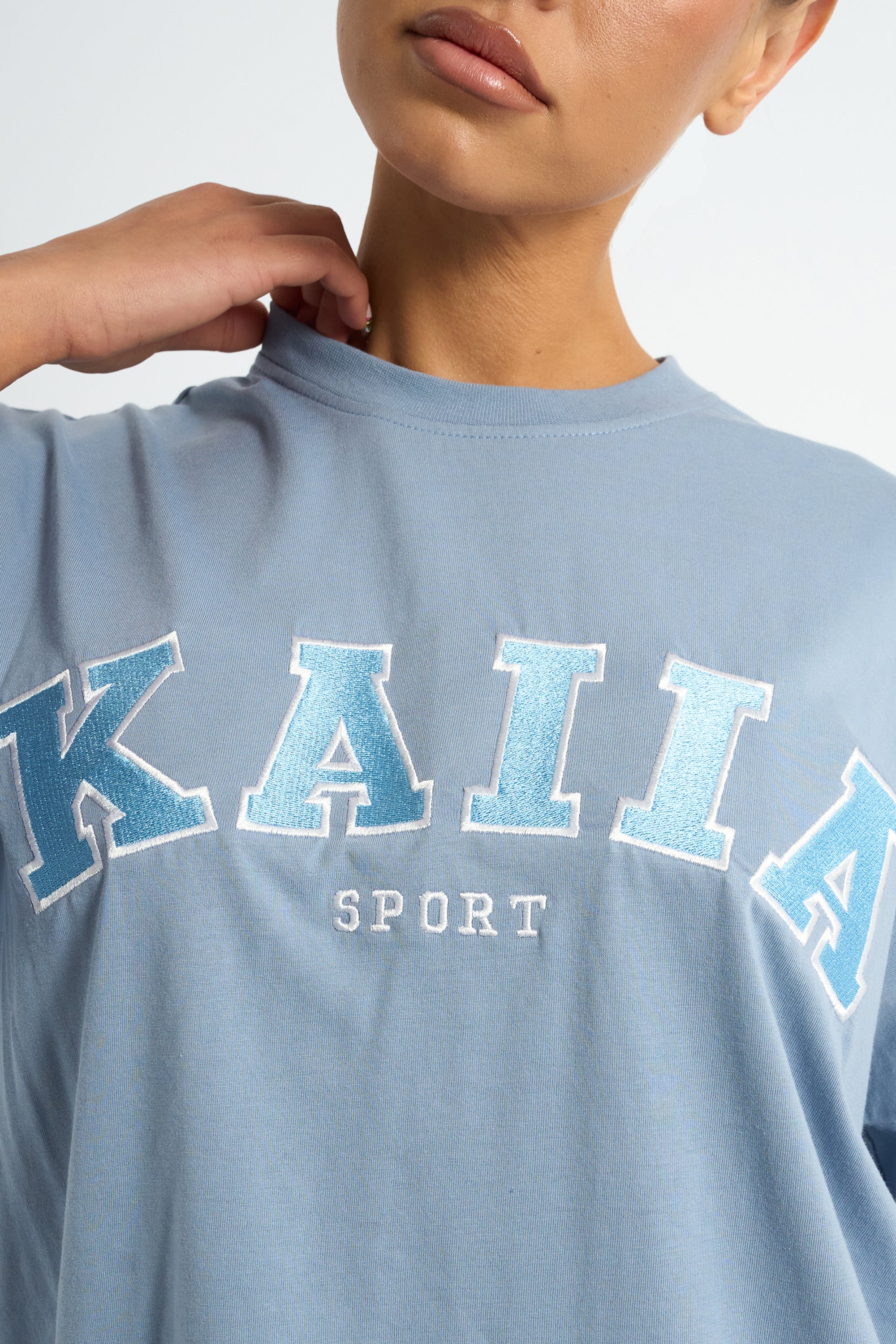 Kaiia Logo Oversized T-shirt Vintage Blue - Image 4