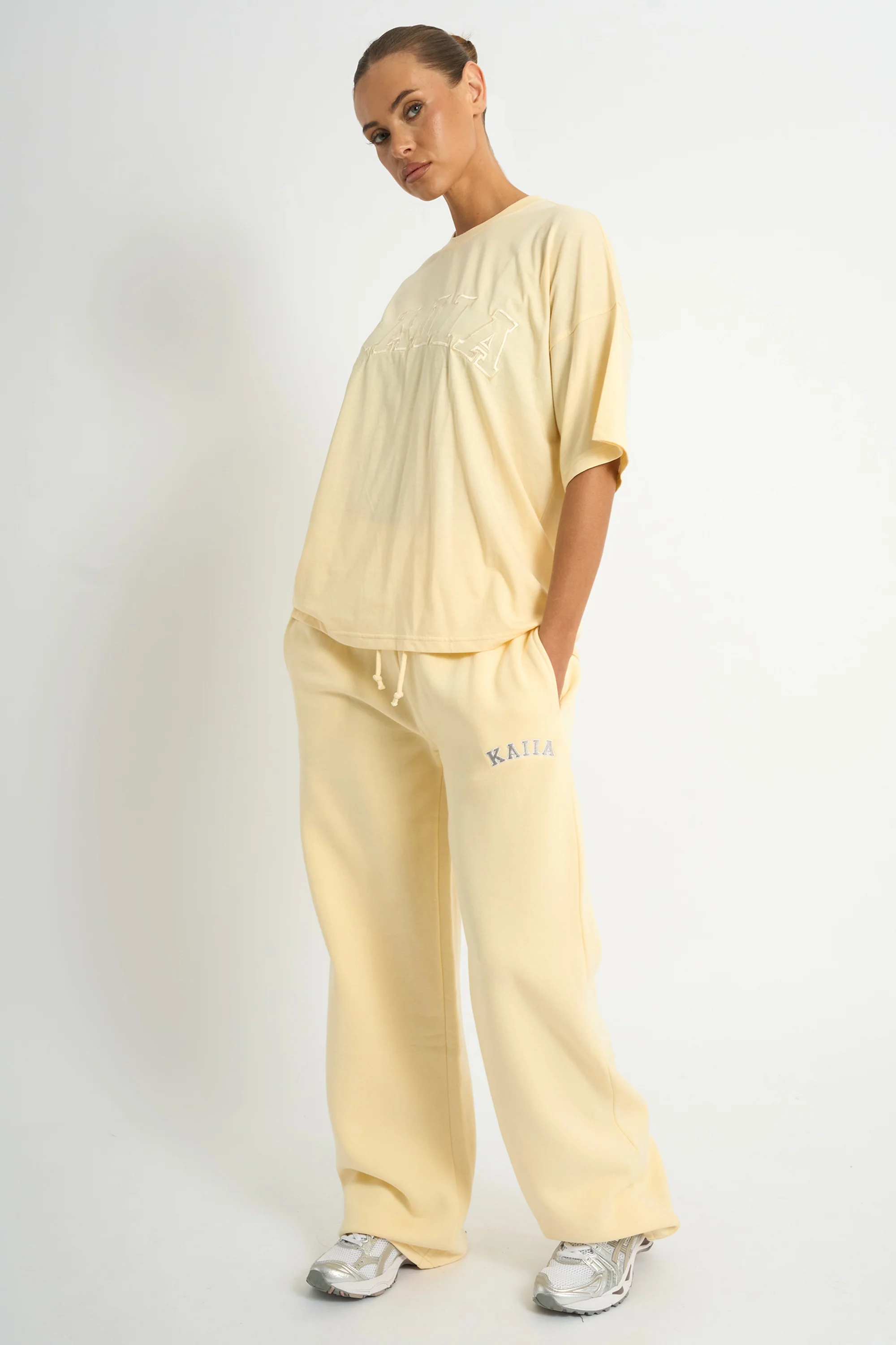 Kaiia Logo Oversized T-shirt Soft Yellow - Image 3