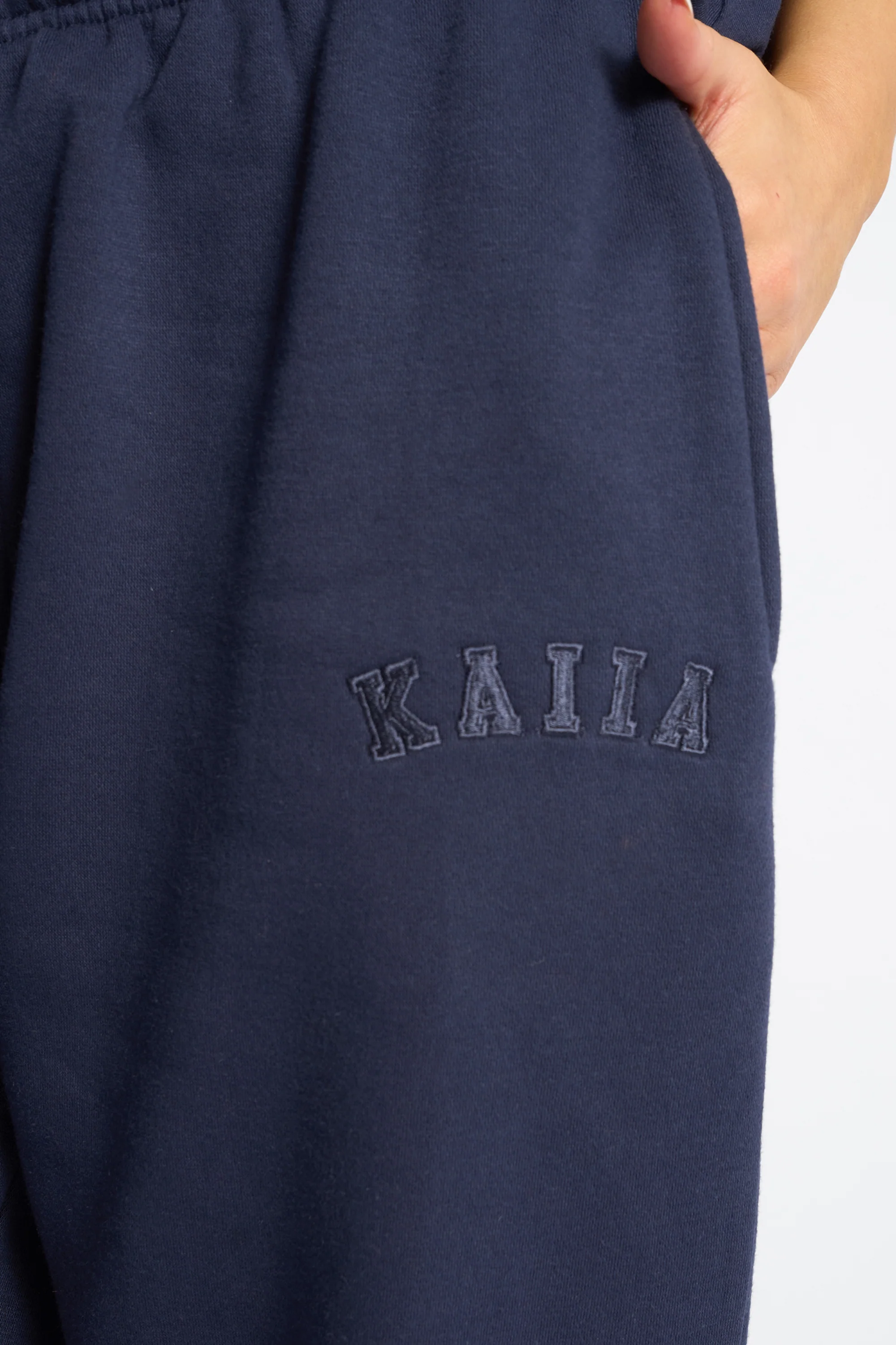 Kaiia Logo Cuffed Leg Joggers Deep Blue - Image 4