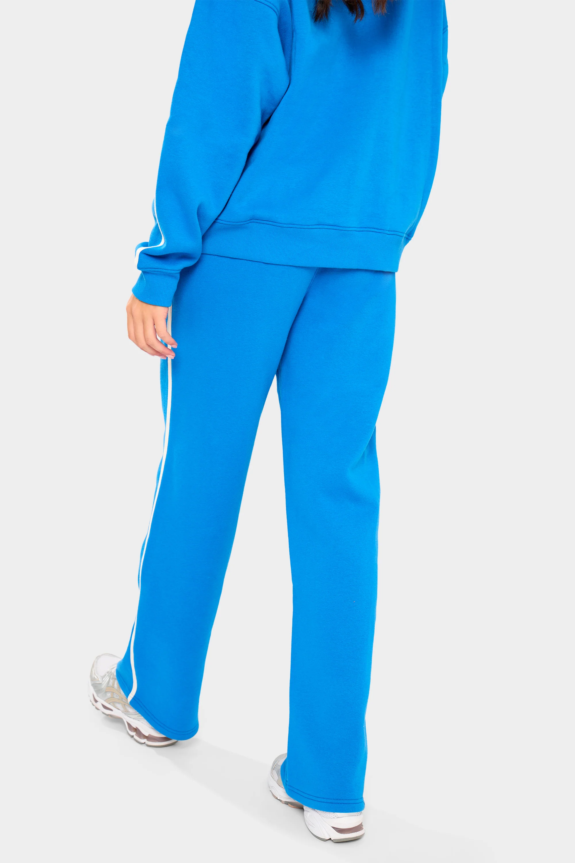 Kaiia Logo Side Stripe Wide Leg Joggers Cobalt Blue - Image 5