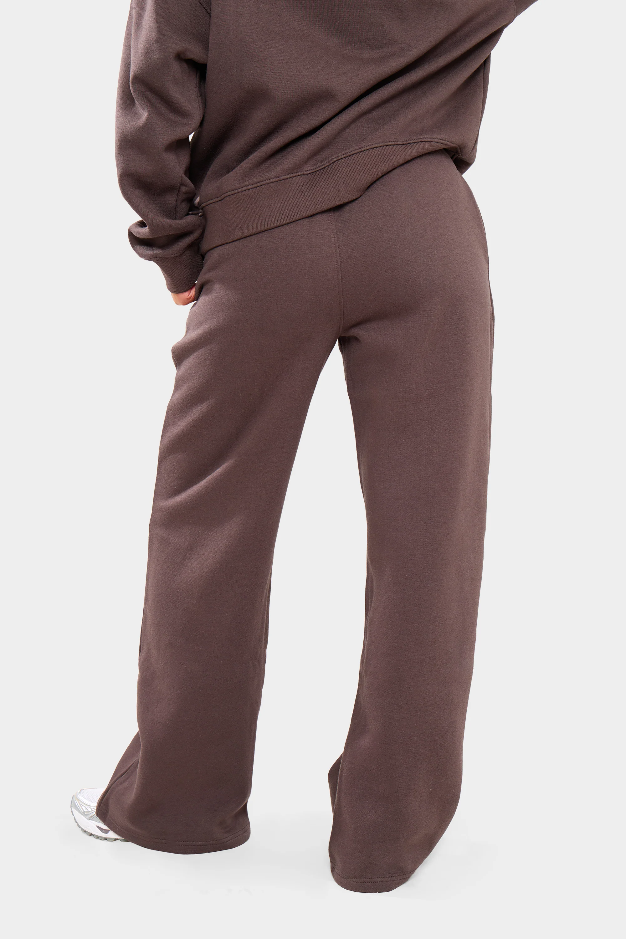 Kaiia Logo Wide Leg Joggers Chocolate - Image 4