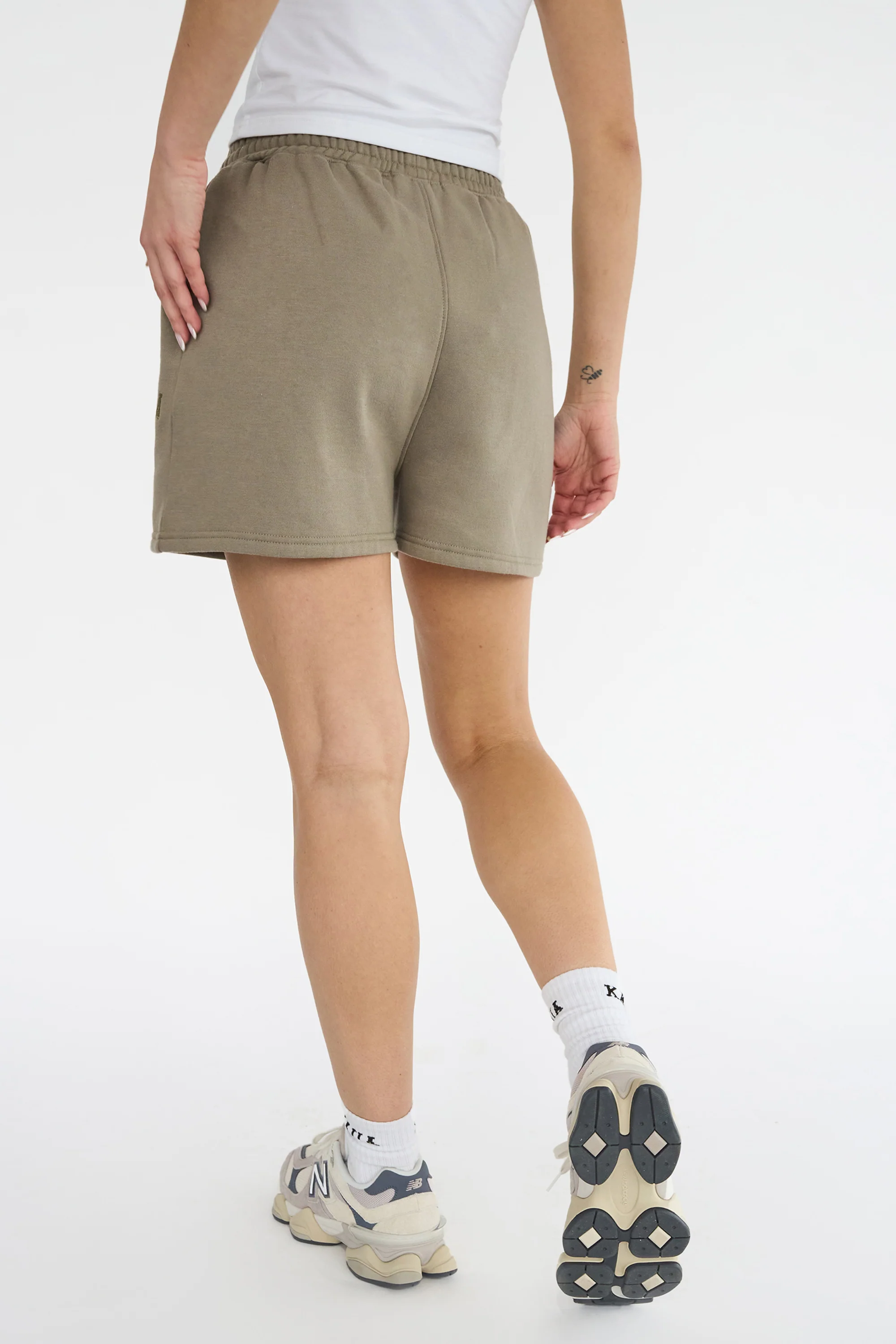 Kaiia Logo Sweat Shorts in Khaki - Image 3