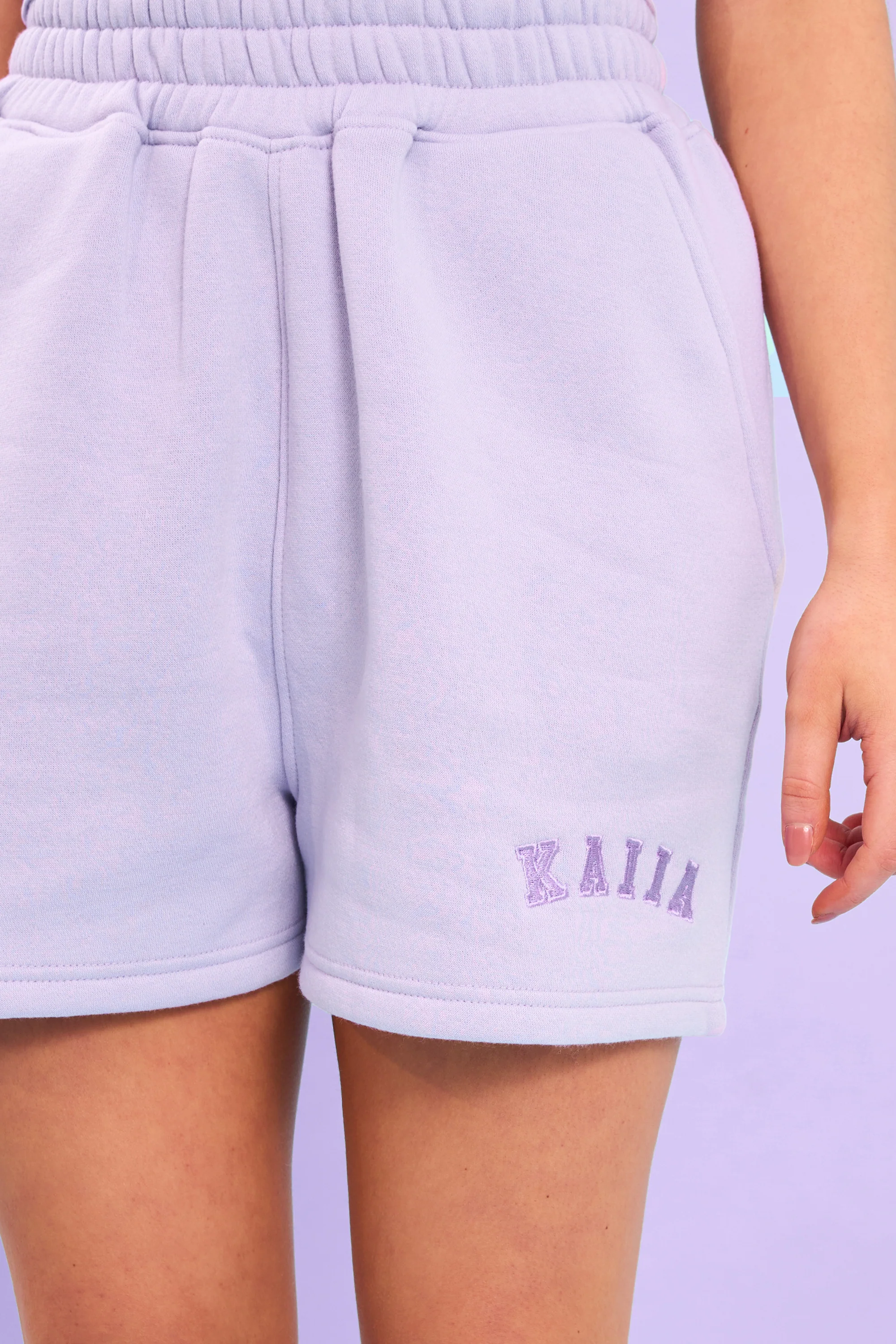 Kaiia Logo Sweat Shorts Lilac - Image 6