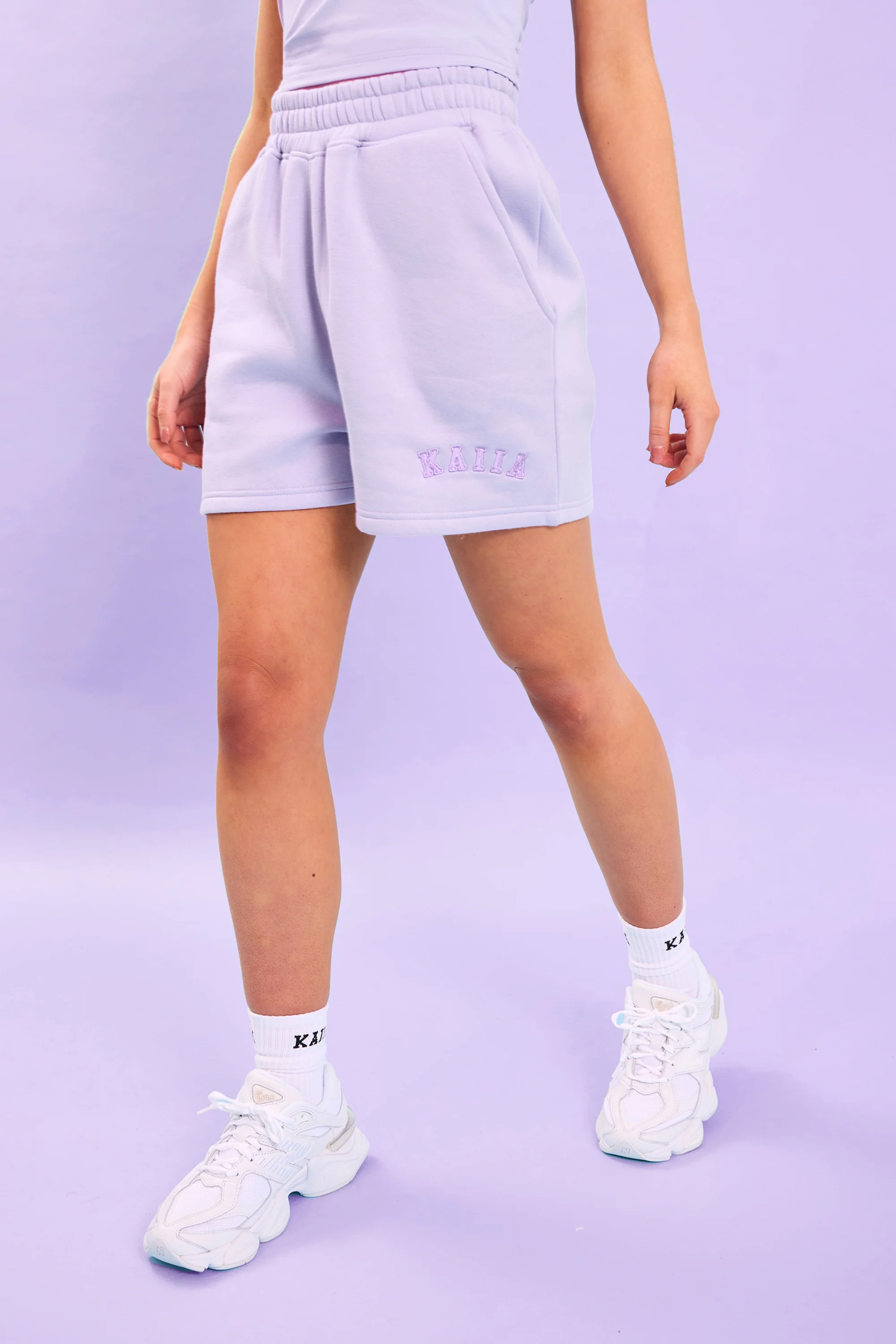 Kaiia Logo Sweat Shorts Lilac - Image 7