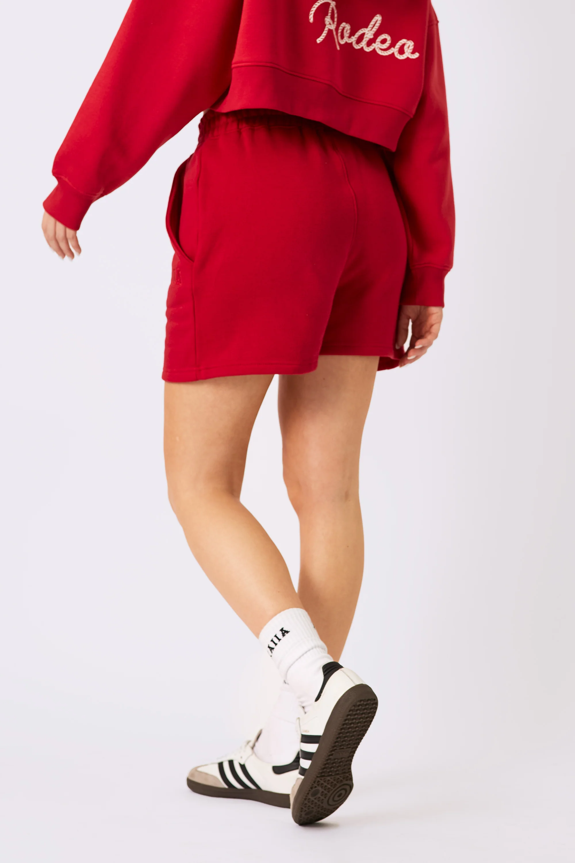 Kaiia Logo Sweat Shorts Red - Image 15
