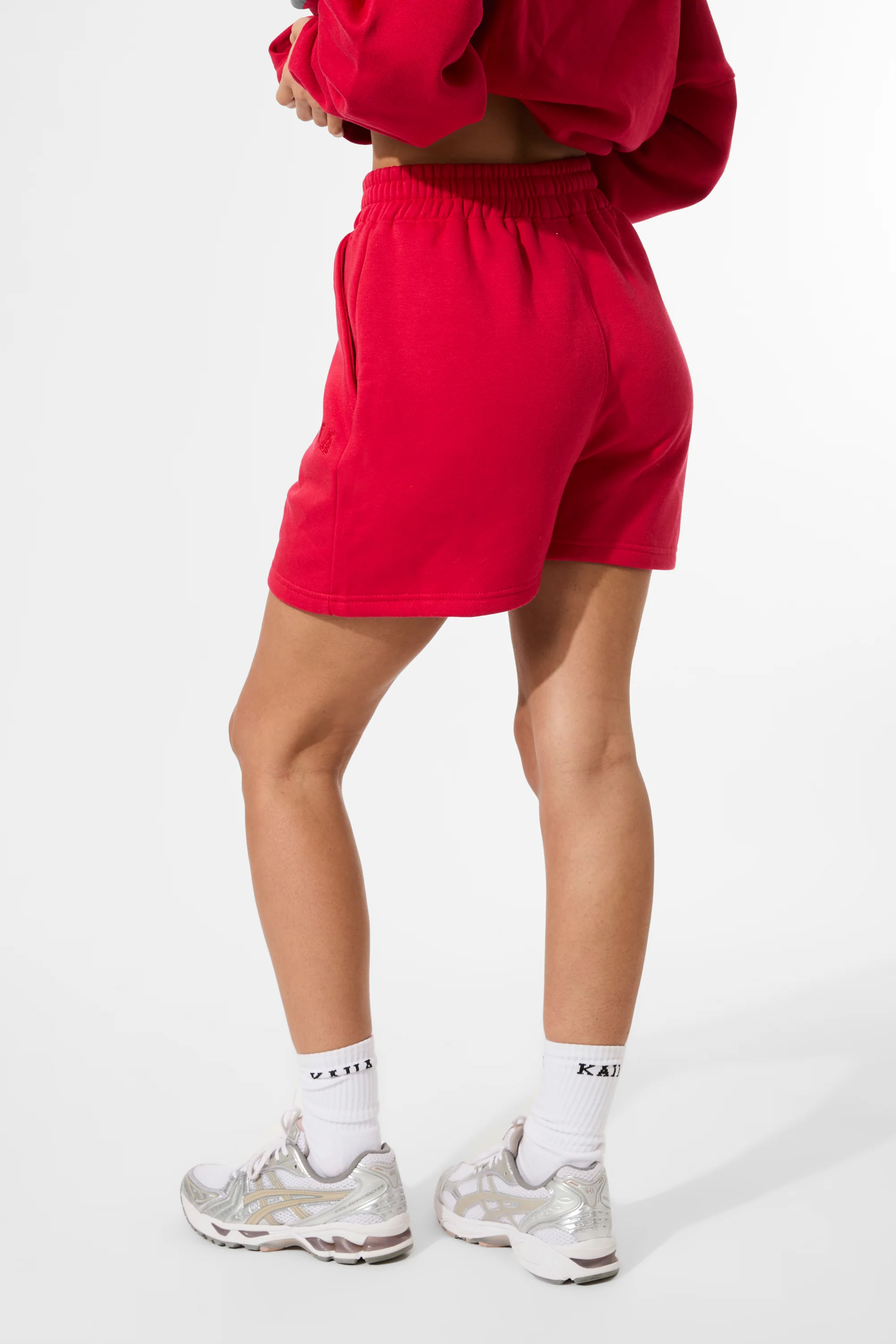 Kaiia Logo Sweat Shorts Red - Image 7