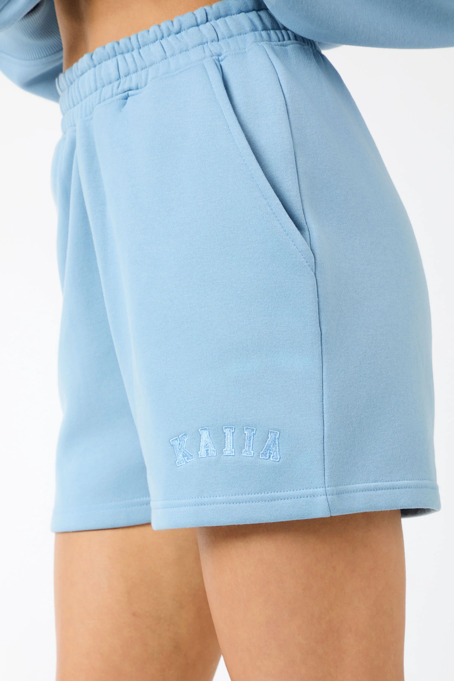 Kaiia Logo Sweat Shorts Steel Blue - Image 5