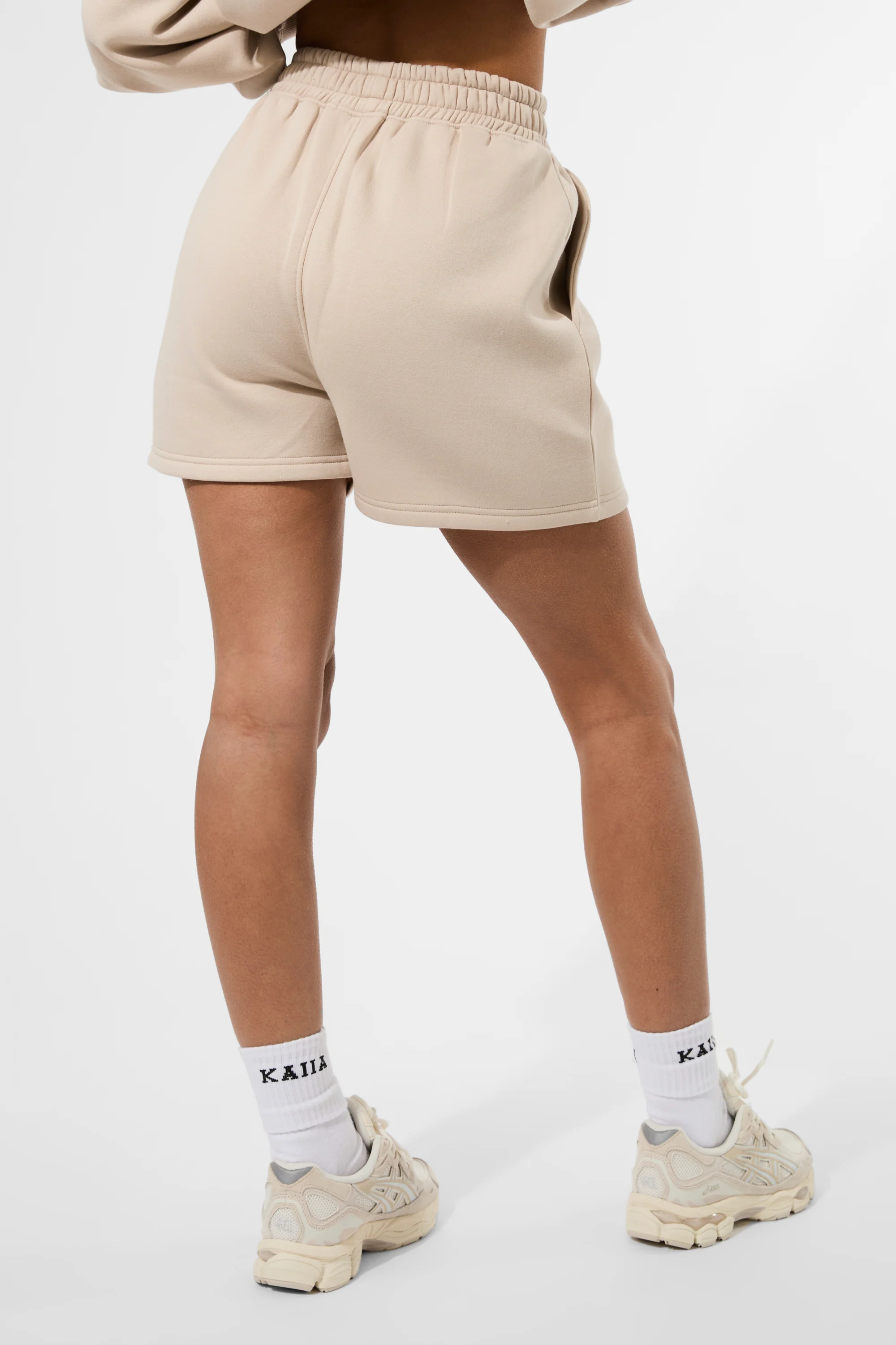 Kaiia Logo Sweat Shorts Truffle - Image 3