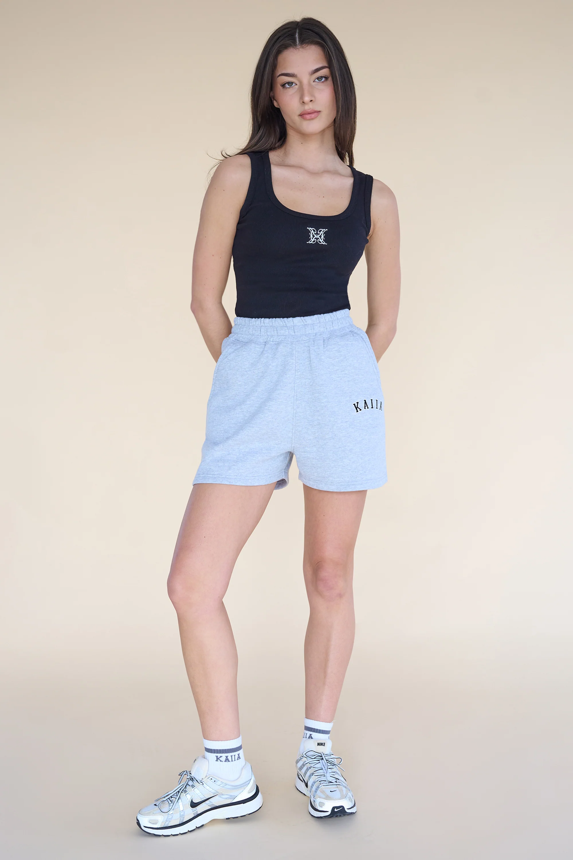 Kaiia Logo Vest Top Black - Image 4