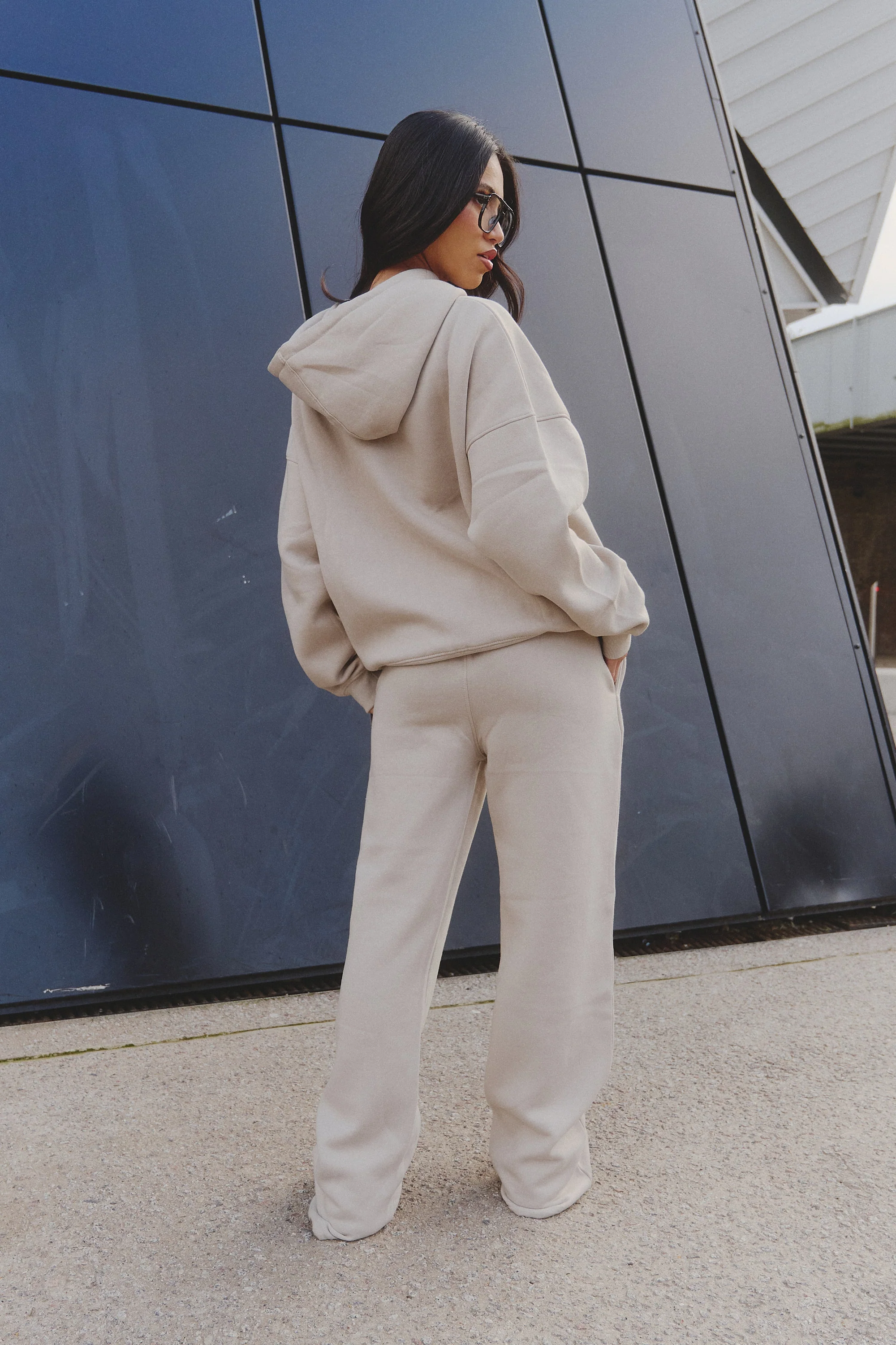 Kaiia Logo Wide Leg Joggers Almond - Image 3