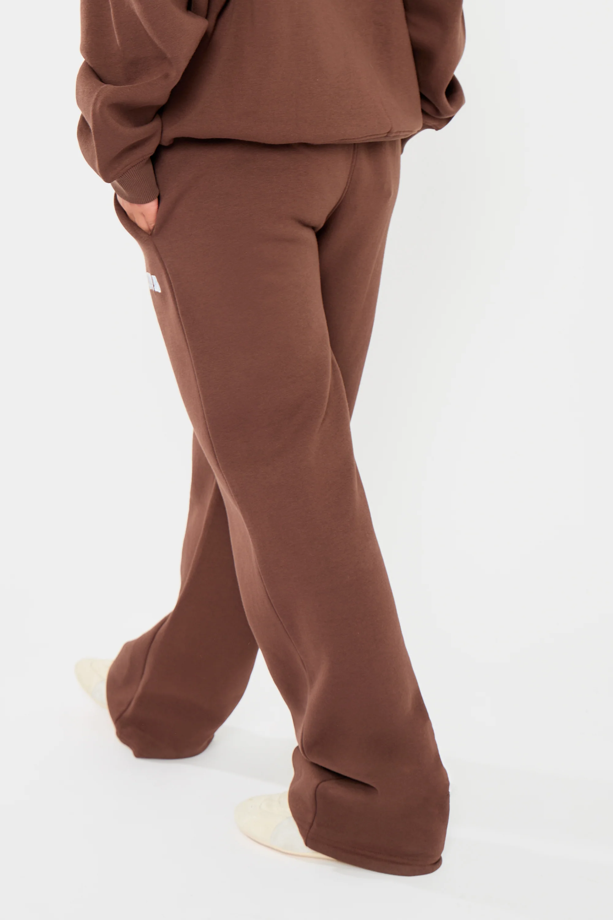 Kaiia Logo Wide Leg Joggers Brown & Light Blue - Image 8