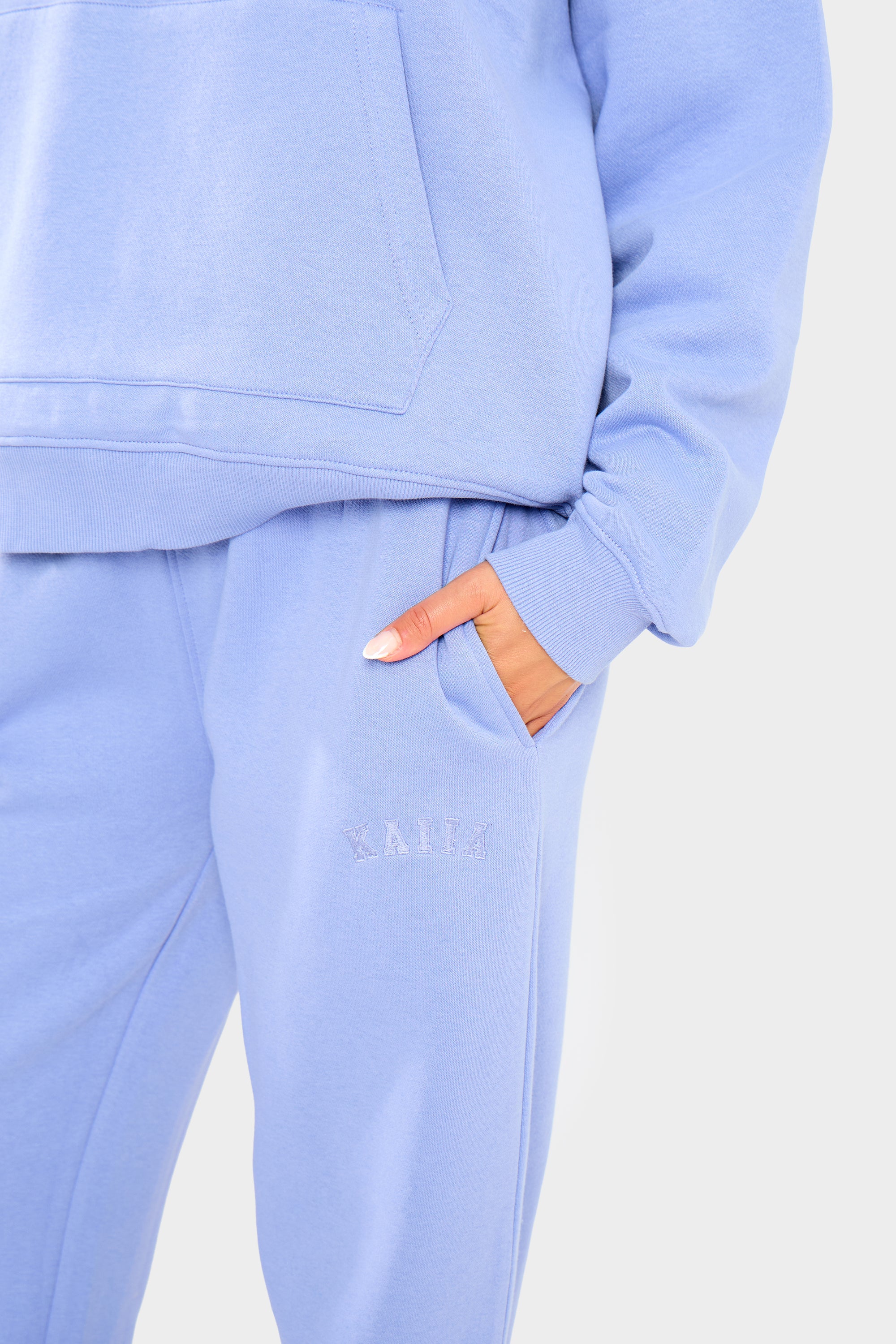 Kaiia Logo Wide Leg Joggers Cornflower Blue - Image 4
