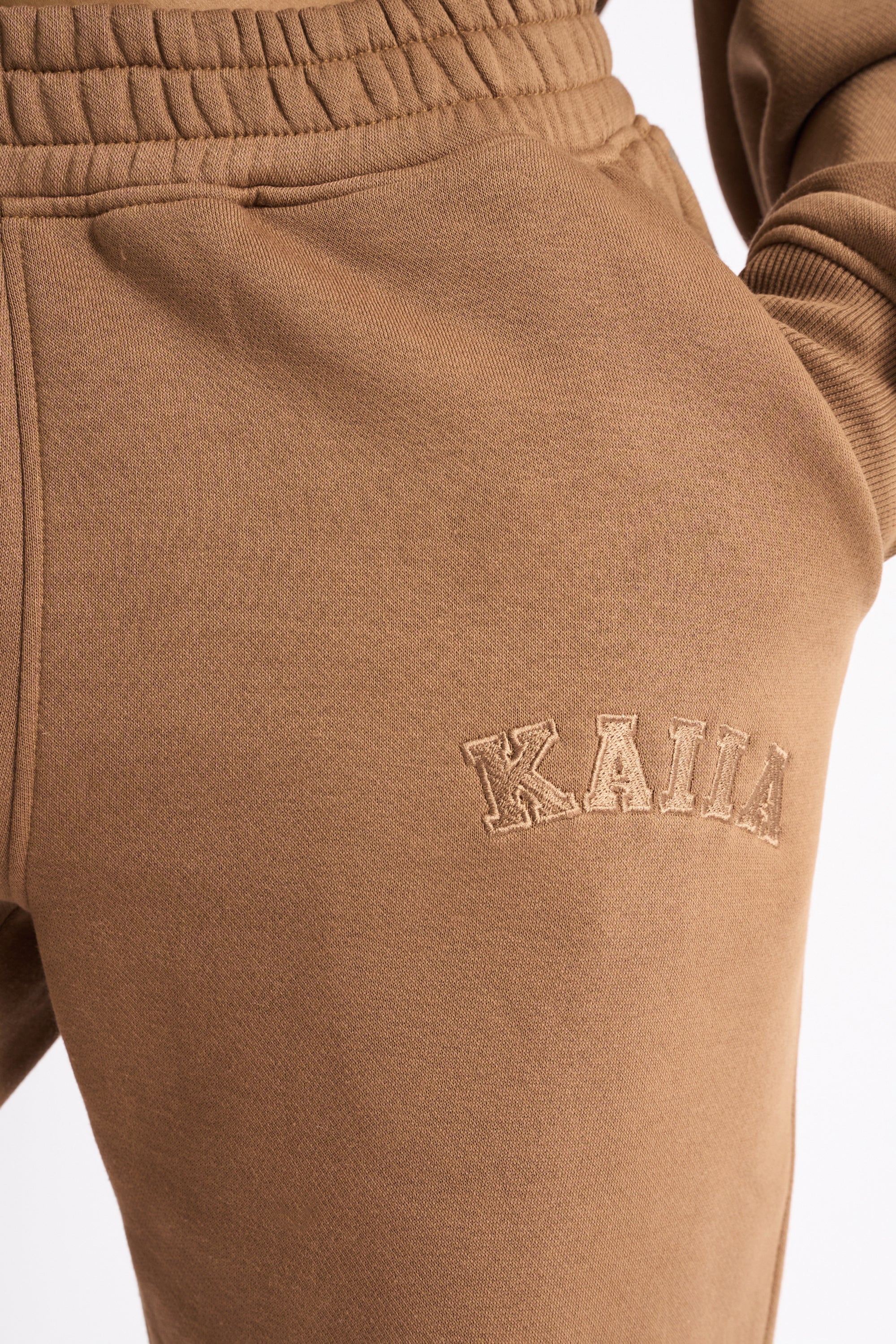 Kaiia Logo Wide Leg Joggers Gingerbread - Image 4