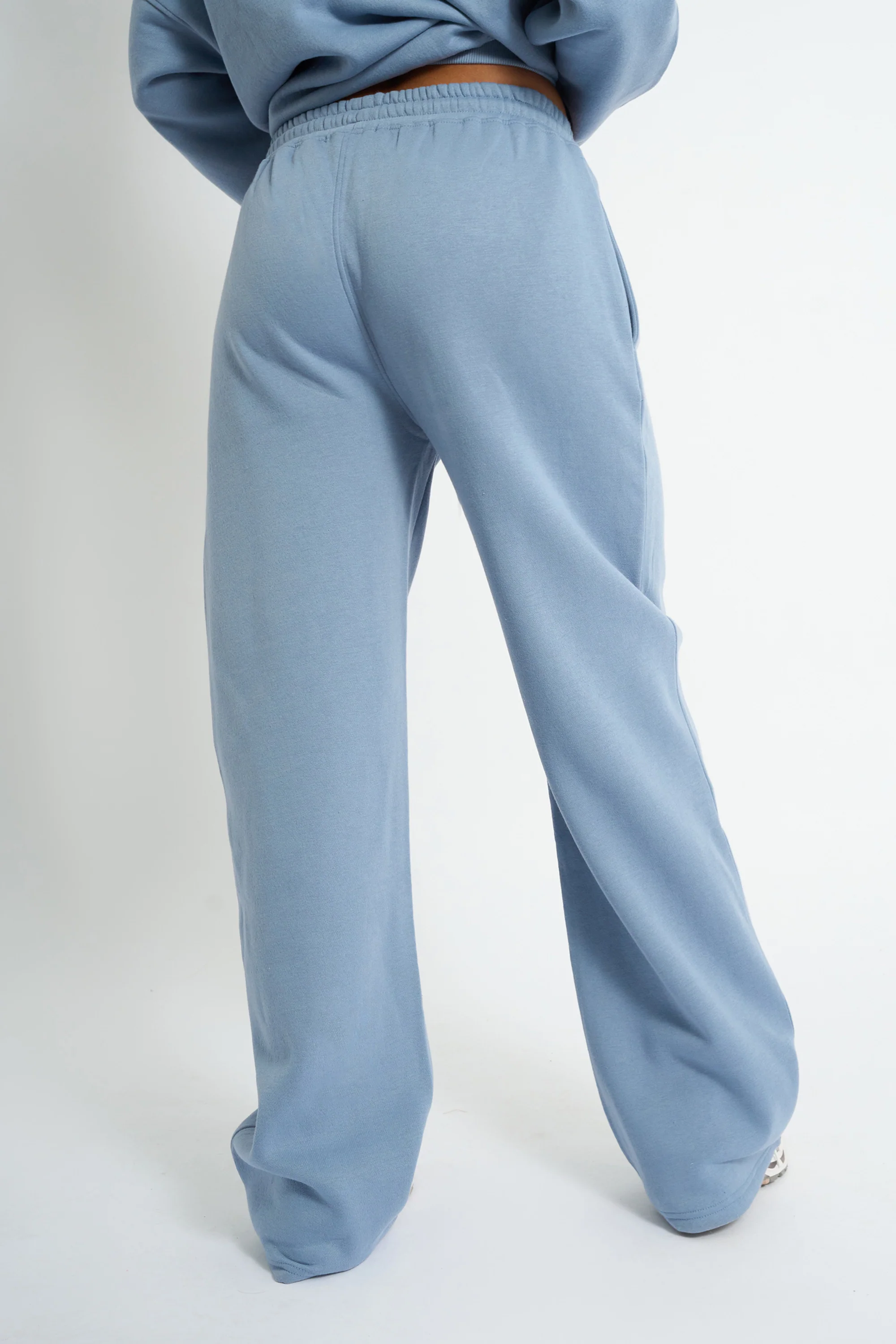 Kaiia Logo Wide Leg Joggers Vintage Blue - Image 3