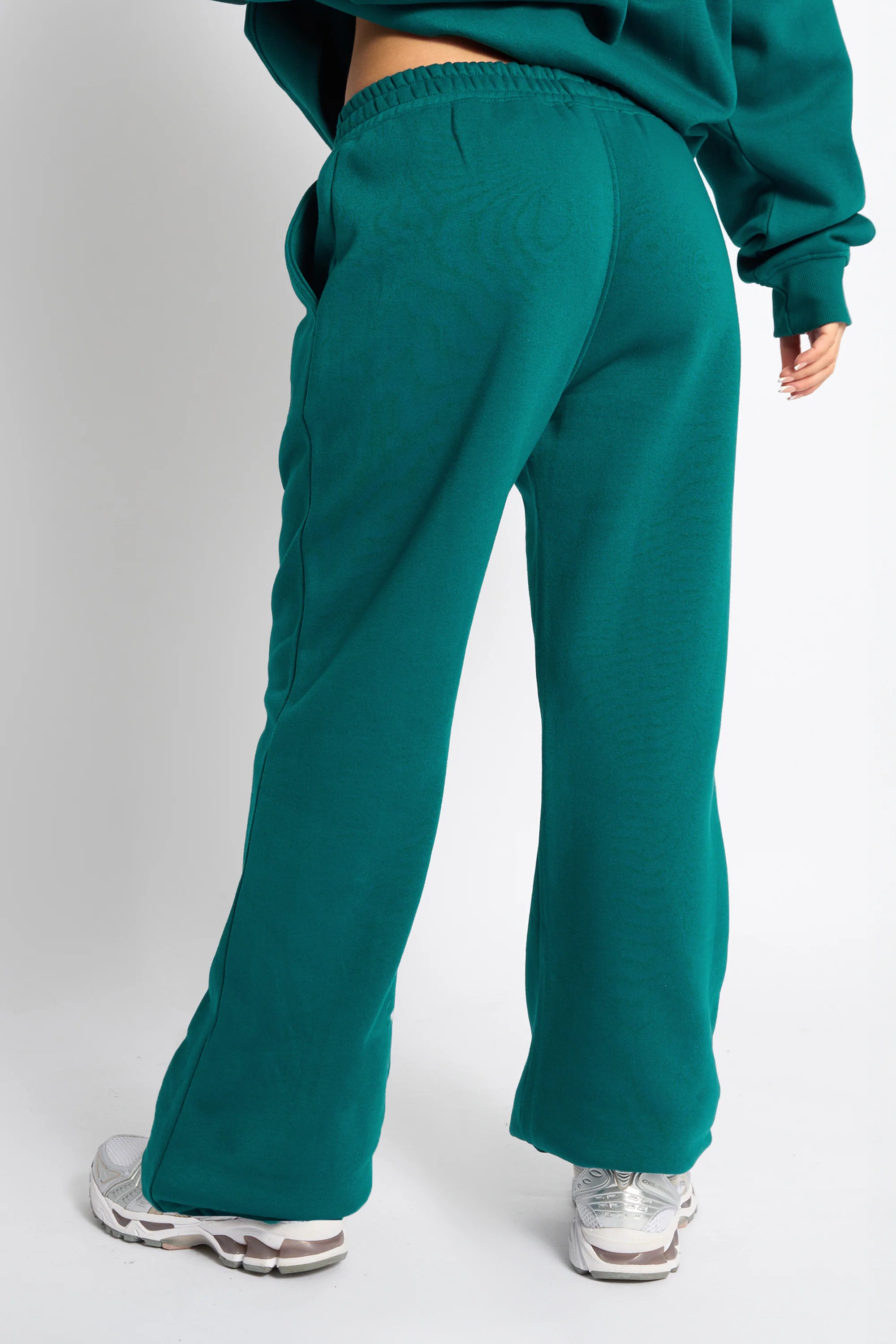 Kaiia Logo Wide Leg Joggers Teal - Image 3