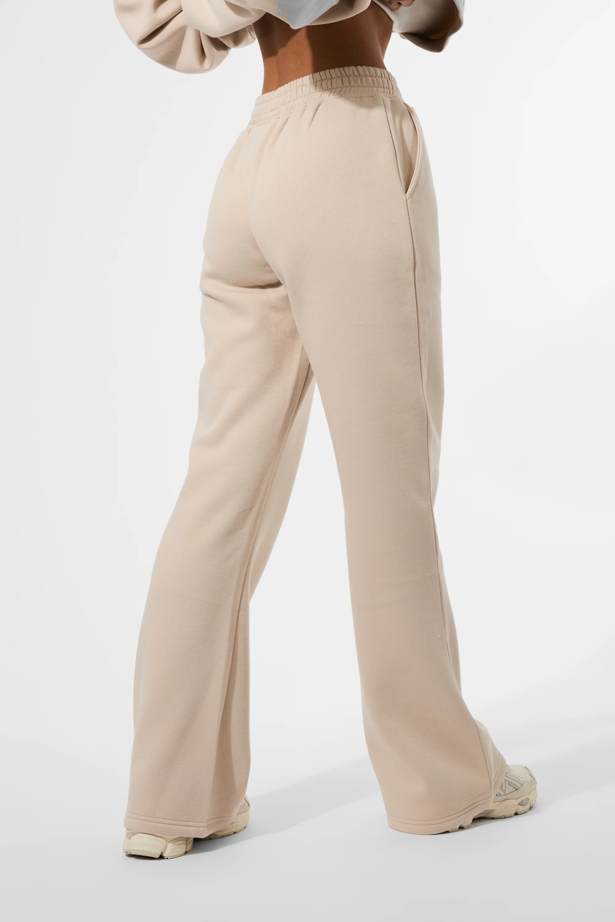 Kaiia Logo Wide Leg Joggers Truffle - Image 3