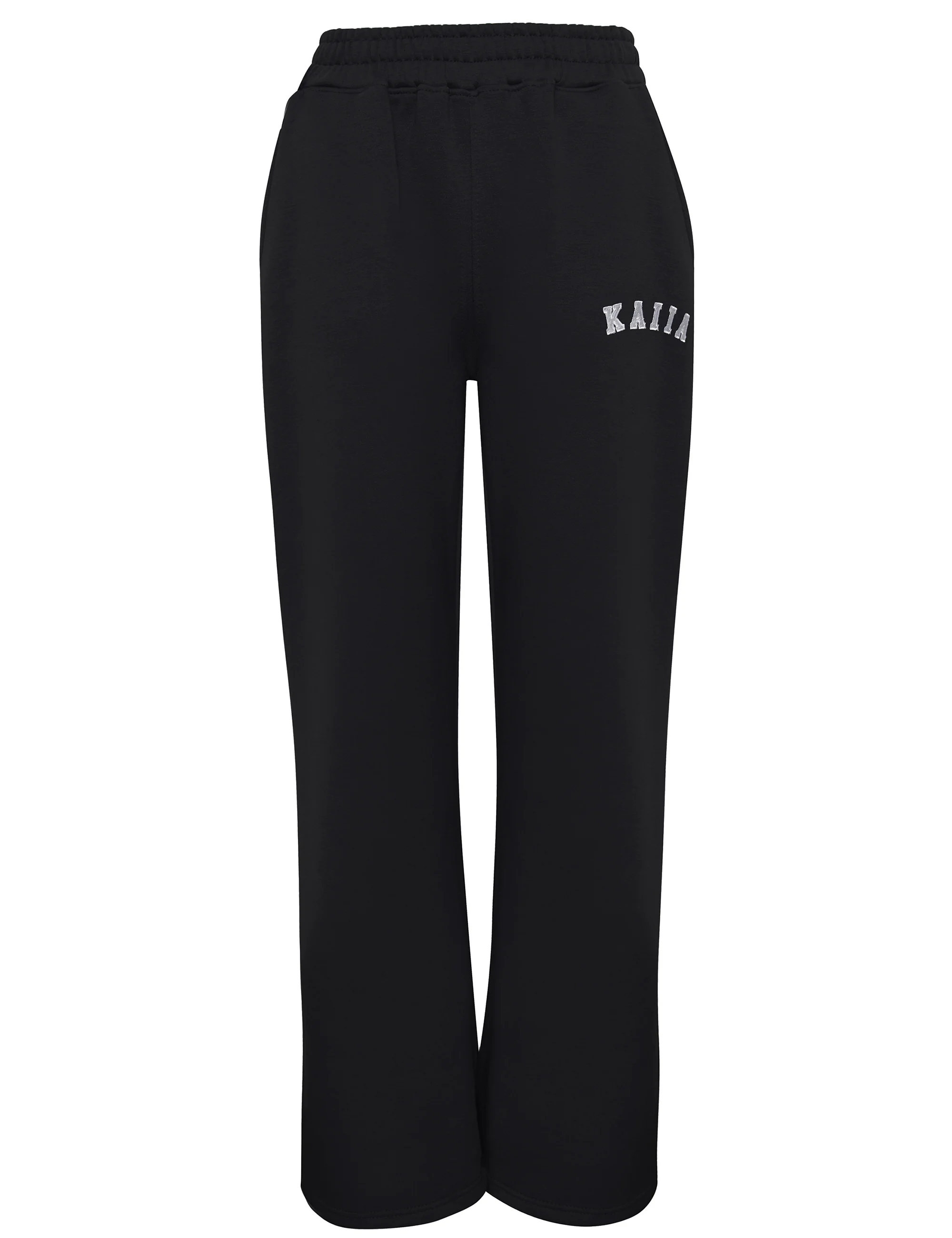 Kaiia Logo Wide Leg Sweat Pants in Black - Image 13