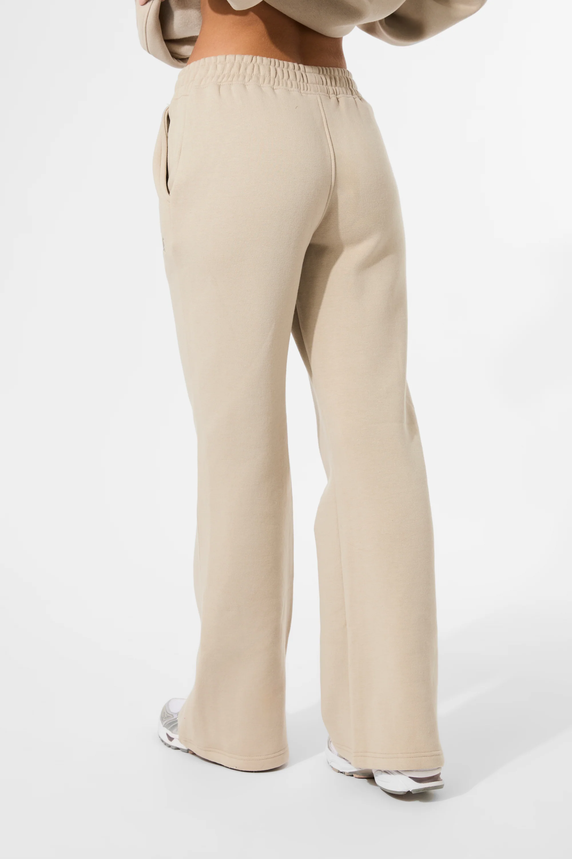 Kaiia Logo Wide Leg Sweat Pants in Stone - Image 7