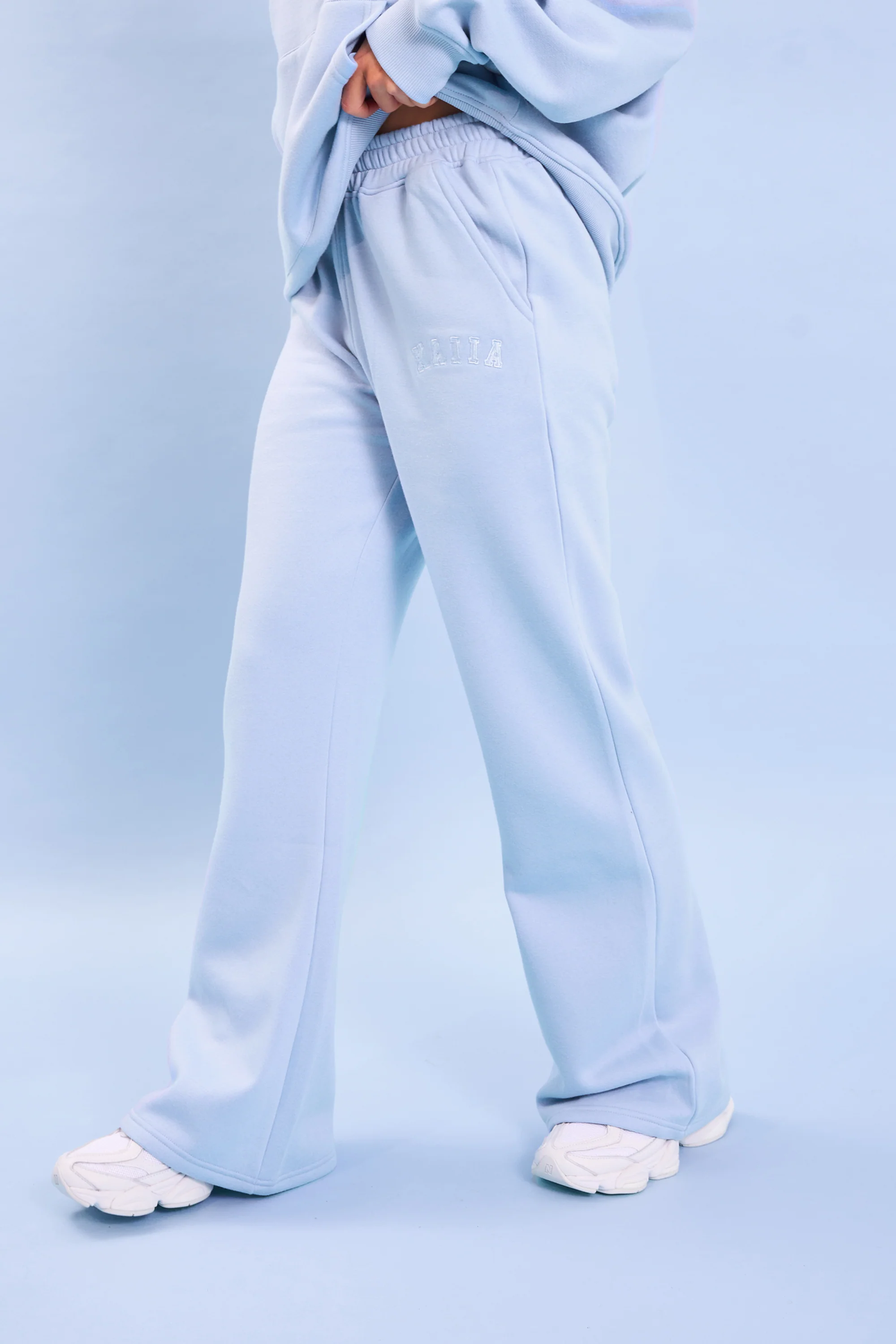 Kaiia Logo Wide Leg Sweat Pants Light Blue - Image 3