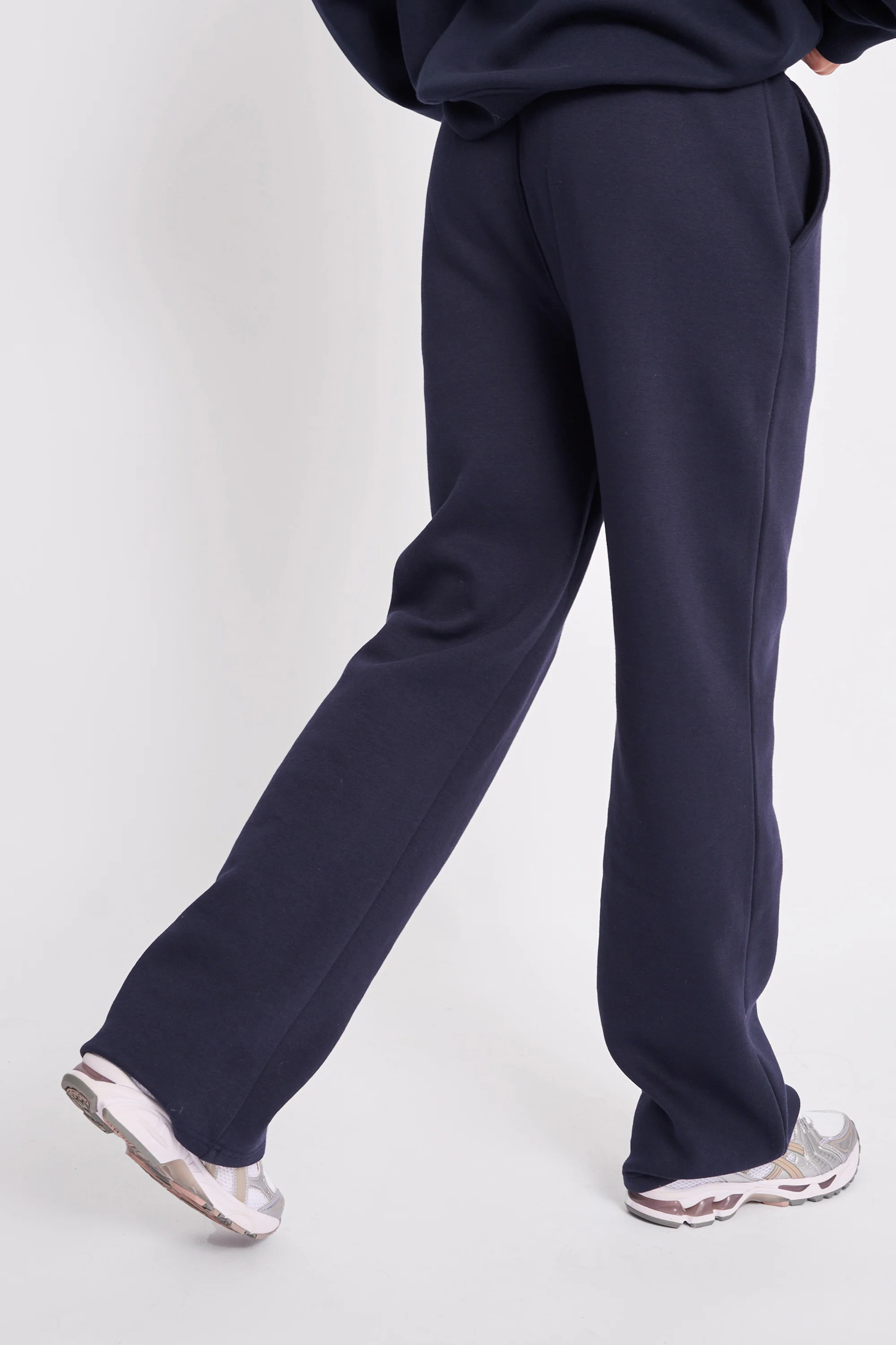 Kaiia Logo Wide Leg Sweat Pants Navy - Image 8